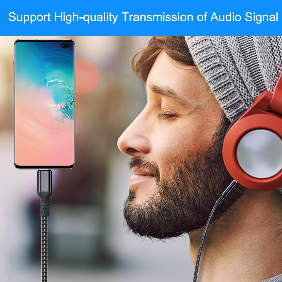 Elebase Samsung Galaxy S25 S24 Aux Cord 4FT,USB C Aux Cable,Type C to 3.5MM Jack Audio Adapter Auxiliary Cord for Z Fold Flip 7 6 5 FE,S23 S22 25 24 23 Ultra,Tab S8 S9 S10 S10+,A25,A34 A35,A53 A54 A55