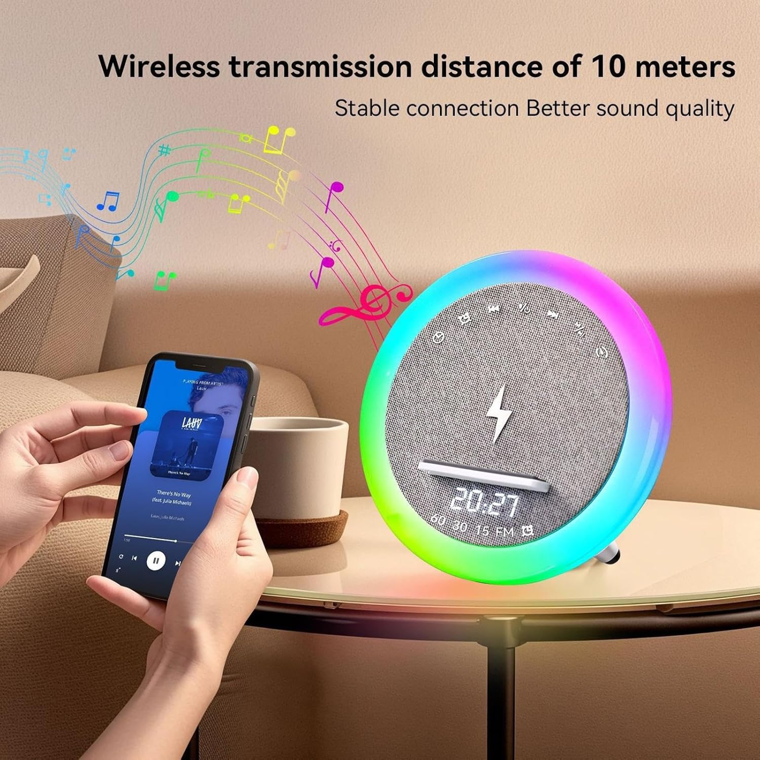 Phone Stand Speaker,Fast Charging Cool Gadgets | Portable Speaker Desk Phone Holder,For Home Bedroom Living Room Office Apartment Bar Travel Camping