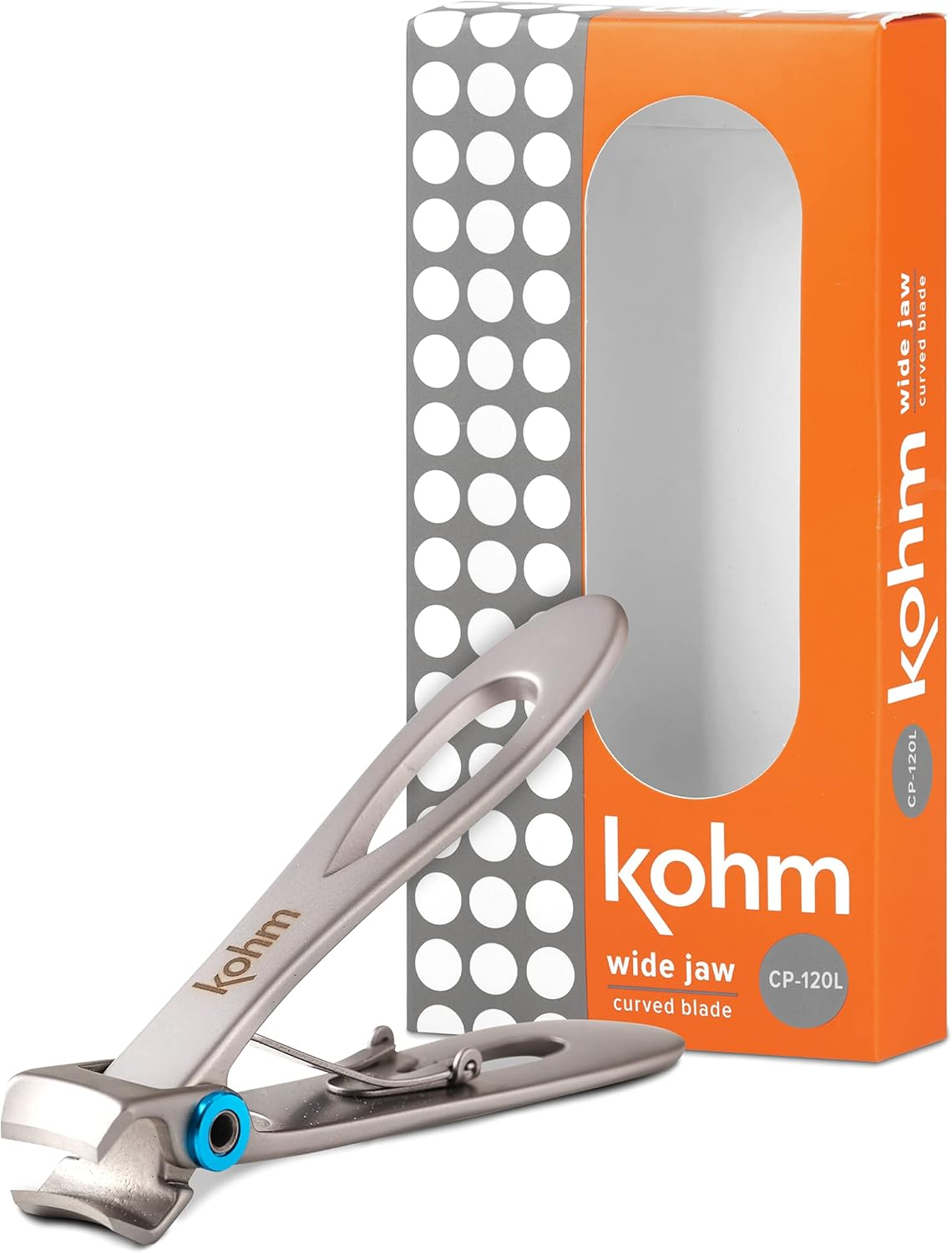 KOHM Nail Clippers for Thick Nails - Heavy Duty, Sharp Wide Mouth Professional Fingernail and Toenail Clippers for Men, Women & Seniors, Black