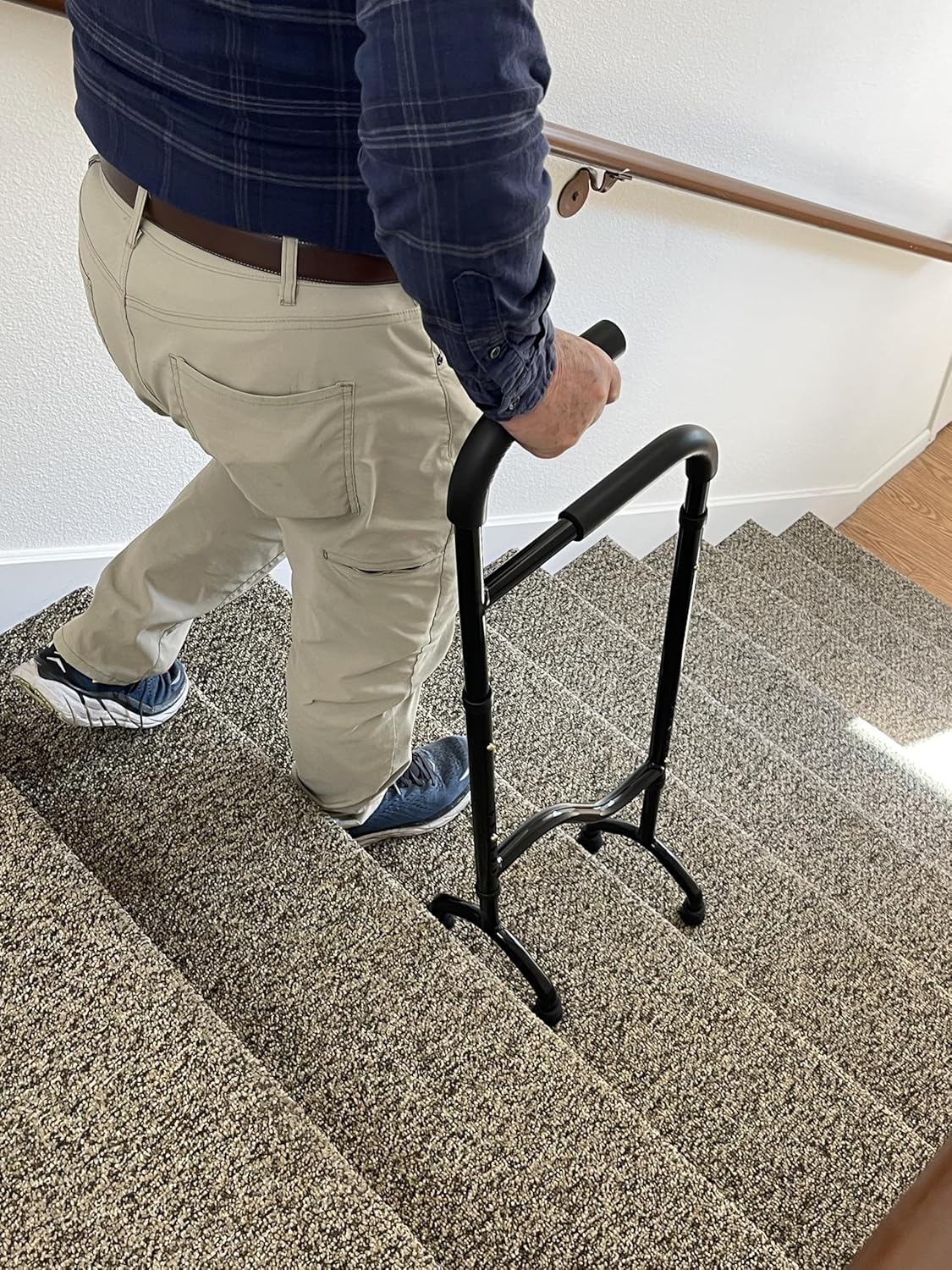 New Stair Climbing Assist Cane Lets You Walk up and down Stairs Easily with Less Pain. Perfect Step Helper for Those with Sore HIPS and Knees