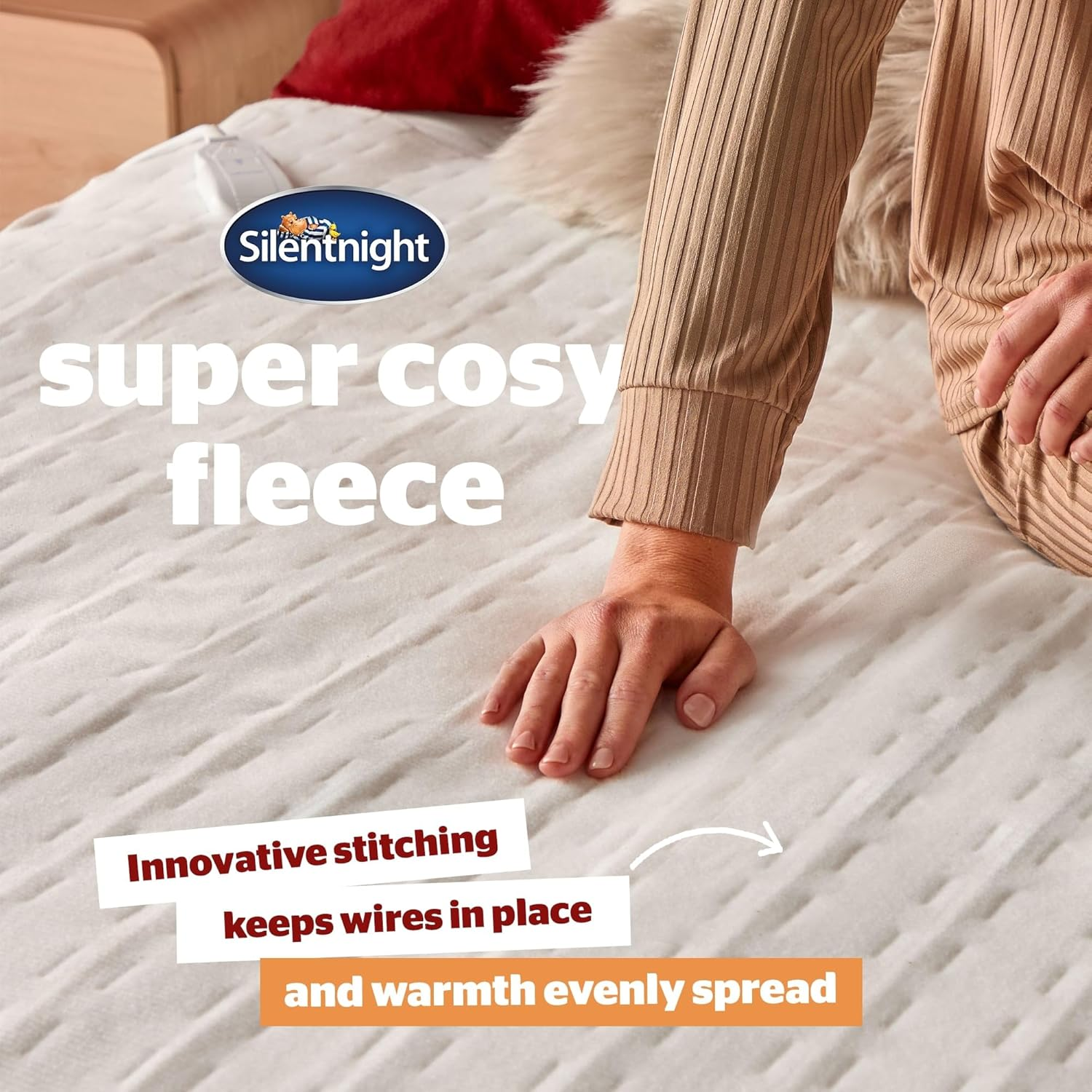 Silentnight Comfort Control Electric Blanket - Heated Underblanket with 3 Heat Settings, Fast Heat Up, Overheat Protection and Easy Fit Straps - Machine Washable - Single 135X72Cm image number 4