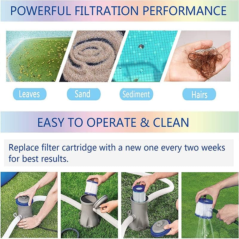 AIMALL 6PCS Swimming Pool Filter Cartridges for Bestway Lay Z Spa VI 58323, Replacement Filter for Miami, Vegas, Palm Springs, Monaco, 4.09" X 2.17" X 3.15" image number 6