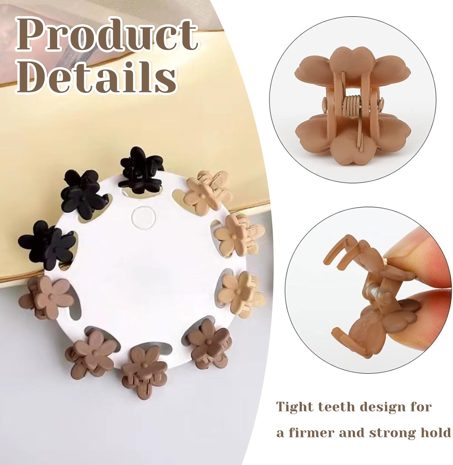 Lunarcharm 10 Pieces Small Flower Daisy Hair Clips for Women Girls Mini Hair Clips Hair Clips with Strong Hold Cute Hair Accessories