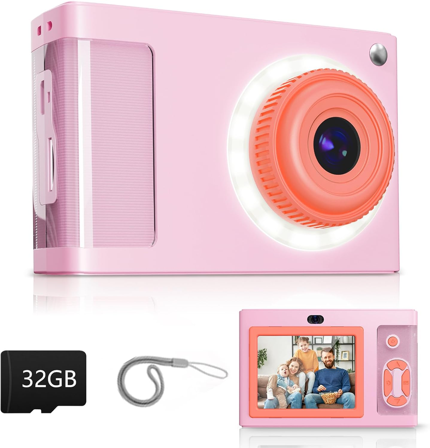 ARNSSIEN Digital Camera for Kids, 1080P Vintage Kids Camera for Toddler, 2.4" IPS Screen Child Cam with 16 LED Filling Lights, Birthday Festival Present for Older, Teens, Students, Beginners,Y2