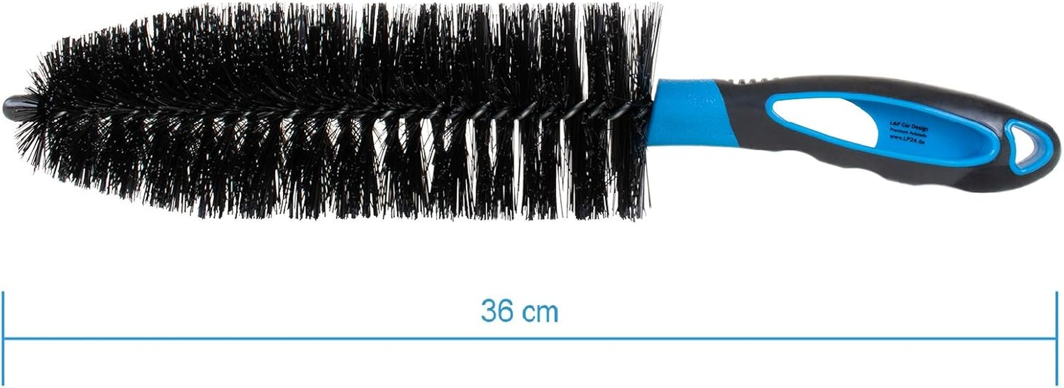 L&P A351-4 Premium Wheel Rim Brush Long Car Motorcycle Rims Aluminium Wheels Brush Gentle Effective 36 Cm Cleaning Brush Wheels Rim Cleaning Care Professional Quality (1 Piece Black Blue) image number 6
