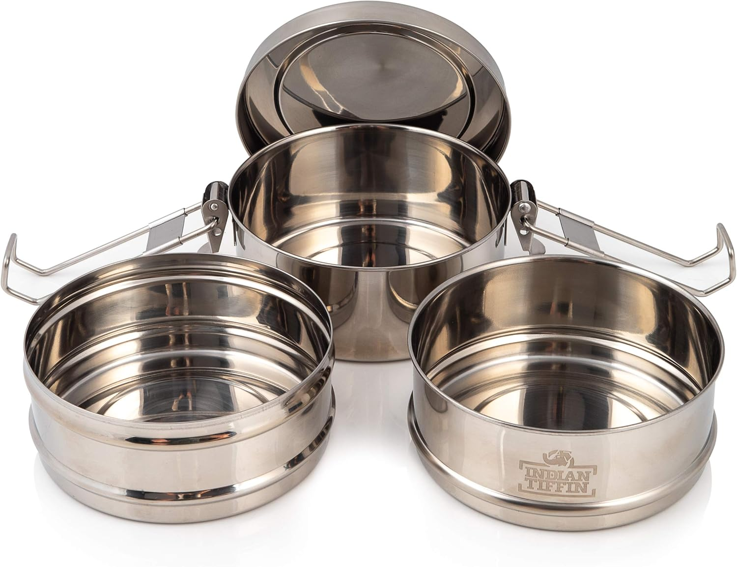 3 Tier Indian-Tiffin Stainless Steel Large Tiffin Lunch Box image number 1
