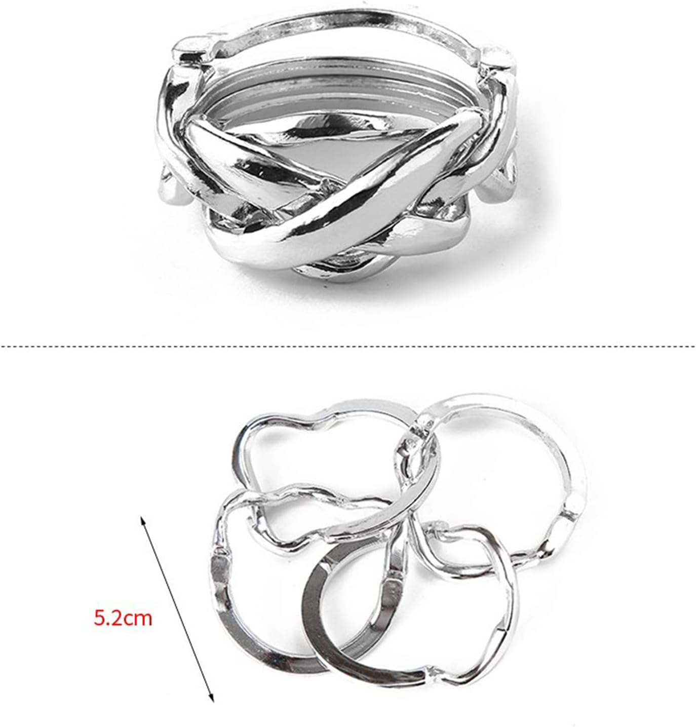 15Pcs/Set Brain Teaser Metal Puzzle Sets, 3D Unlock Interlocking Puzzle, Metal Knot Puzzle Mind Games, Puzzle Switch Games, Adults Educational Toy Gift, Stop Addicted to Mobilephone#2 image number 6