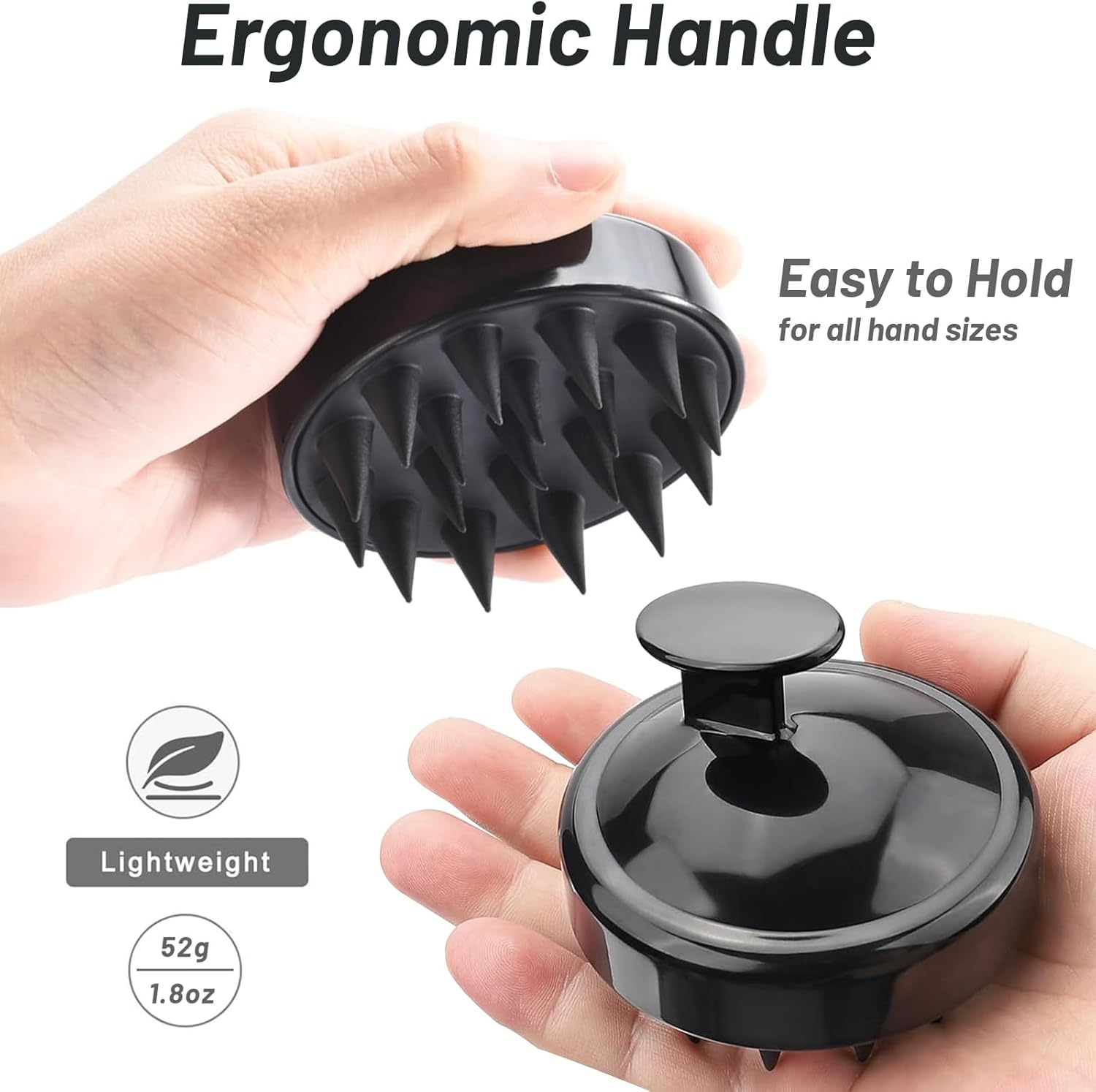 Scalp Massage Brush, 2 Pcs Soft Silicone Shampoo Hair Brush for Exfoliating and Head Massage, Stimulates Hair Growth, Reduces Dandruff, Hair Gentle Head Massage Brush for Wet Dry Hair (Black+Pink) image number 6