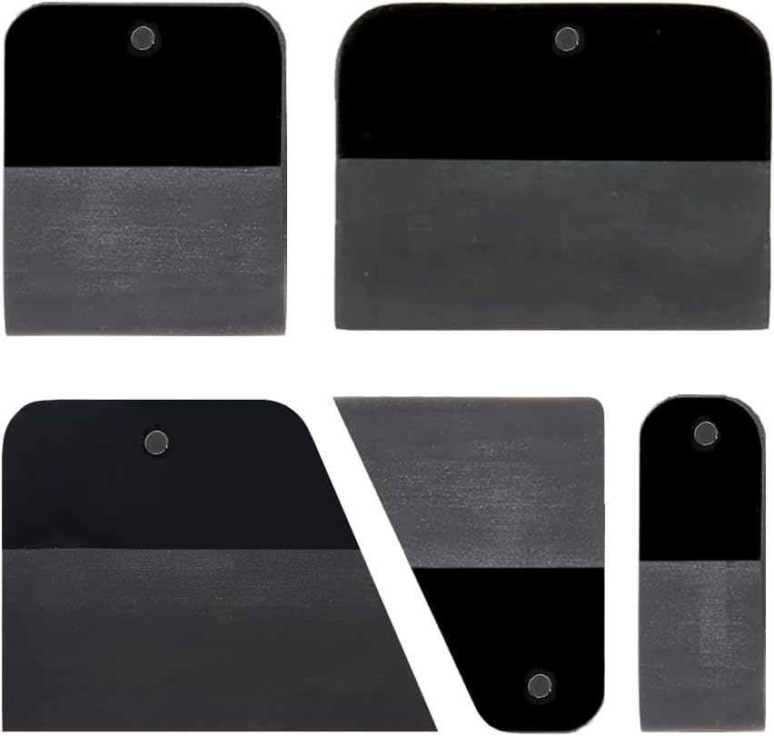 5 Pcs PPF anti Scratch Rubber Squeegee for Soft Car Tools Auto Silicone TPU Coating Scraper for Vinyl Wrap Protection Film Window Tint Paint Windshield Cleaning Kit (Green)