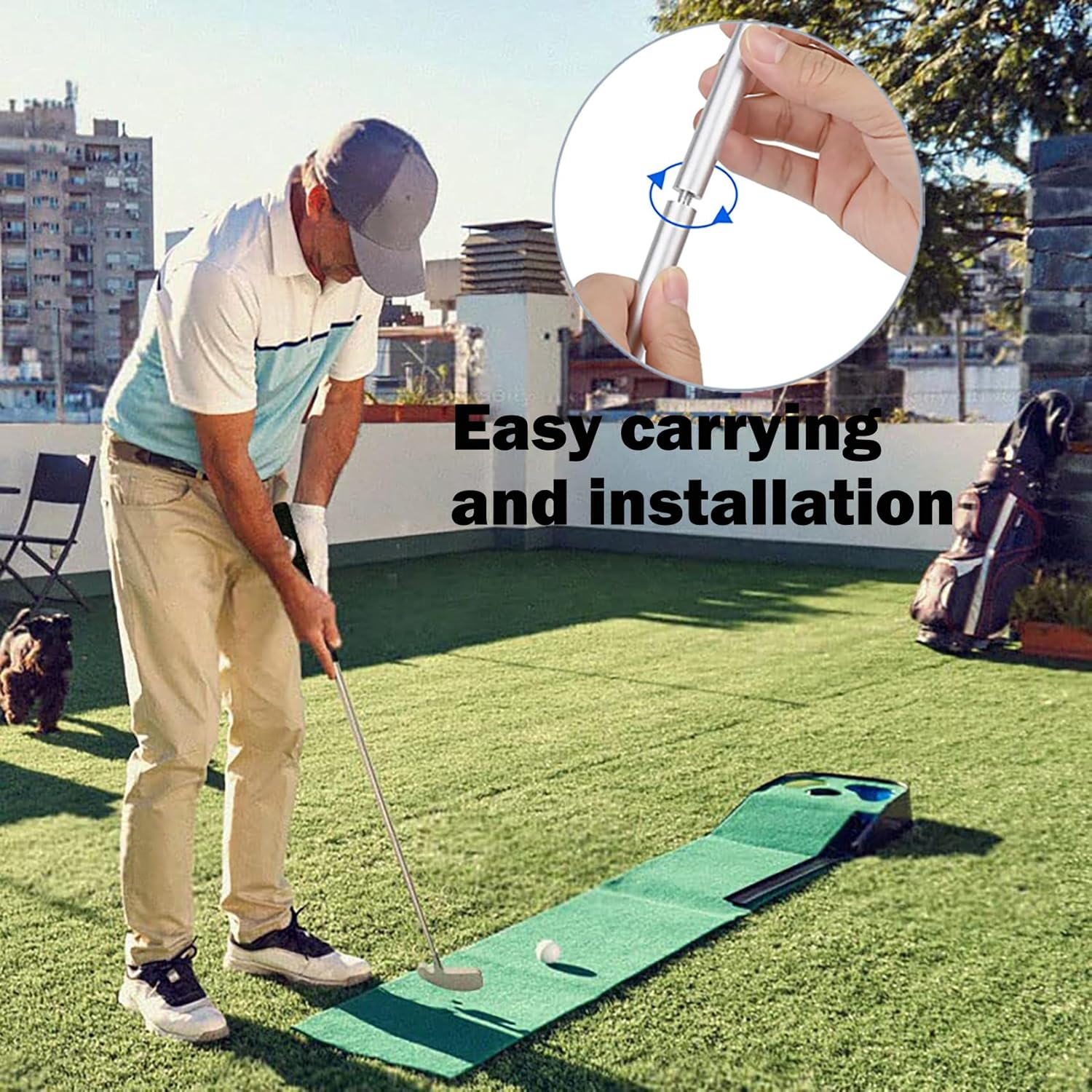 Golf Putters, Two Way Putters for Men Women, Right/Left Handed, Mini Club Golf Set for Children Teenagers, Indoor Golf Set with 2 Golf Balls for Any Putting Green Mat Home Office image number 6