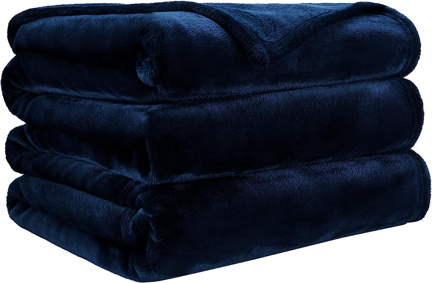 LINENOVA Fleece Blankets 152X203Cm - 300GSM Lightweight Flannel Microfiber Fuzzy Soft Cozy Blanket for Bed, Sofa, Couch, Travel, Camping (Navy) image number 4