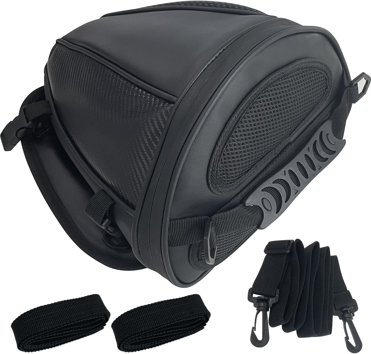 Socpuro Motorcycle Tail Bag Waterproof Rear Seat Storage Saddle Bag Motorbike Tank Bag with Shoulder Strap, Black SCP-005 image number 3