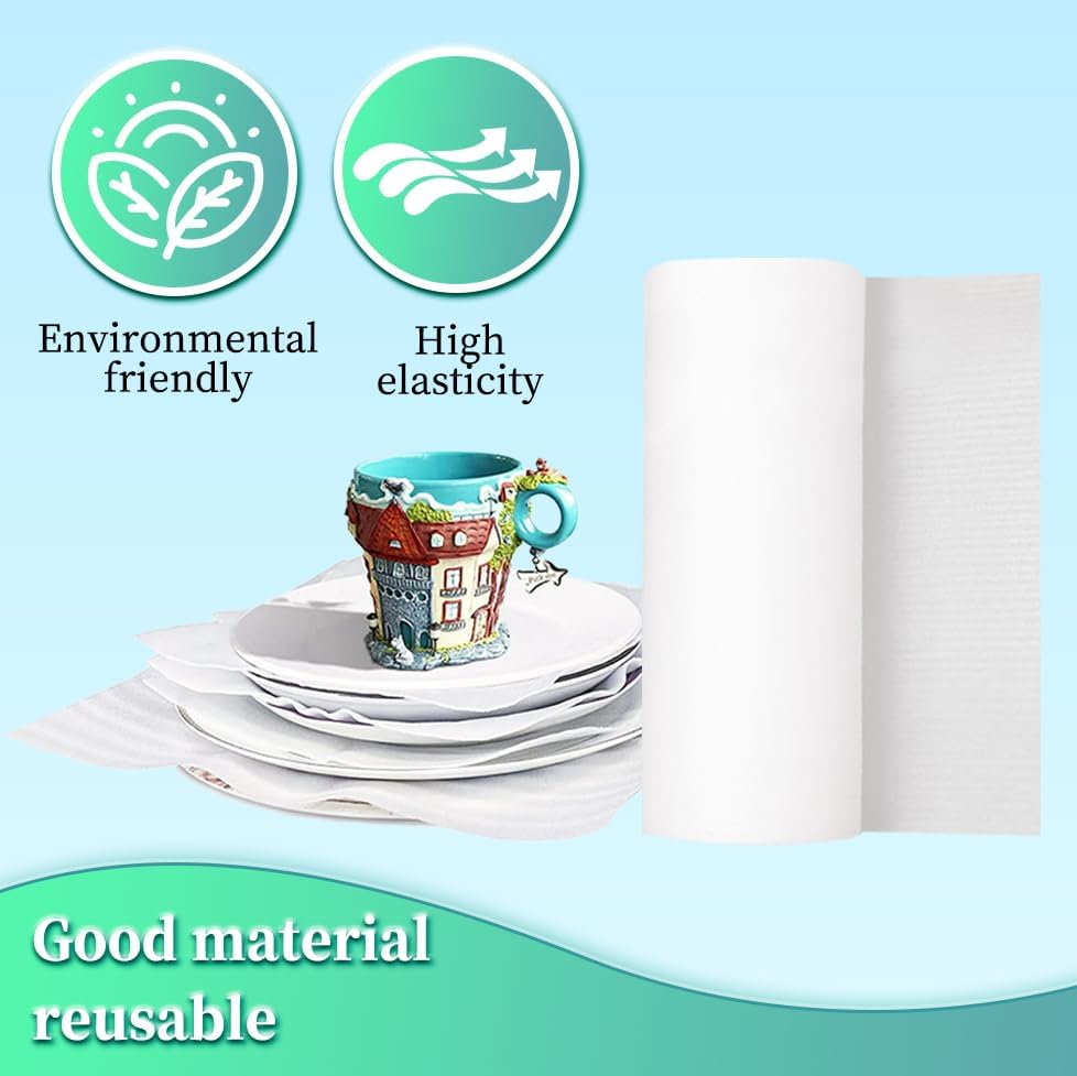 BEIBOON Foam Roll 11.5" X 394" (33FT) White Protective Wrapping Material for Fragile Items