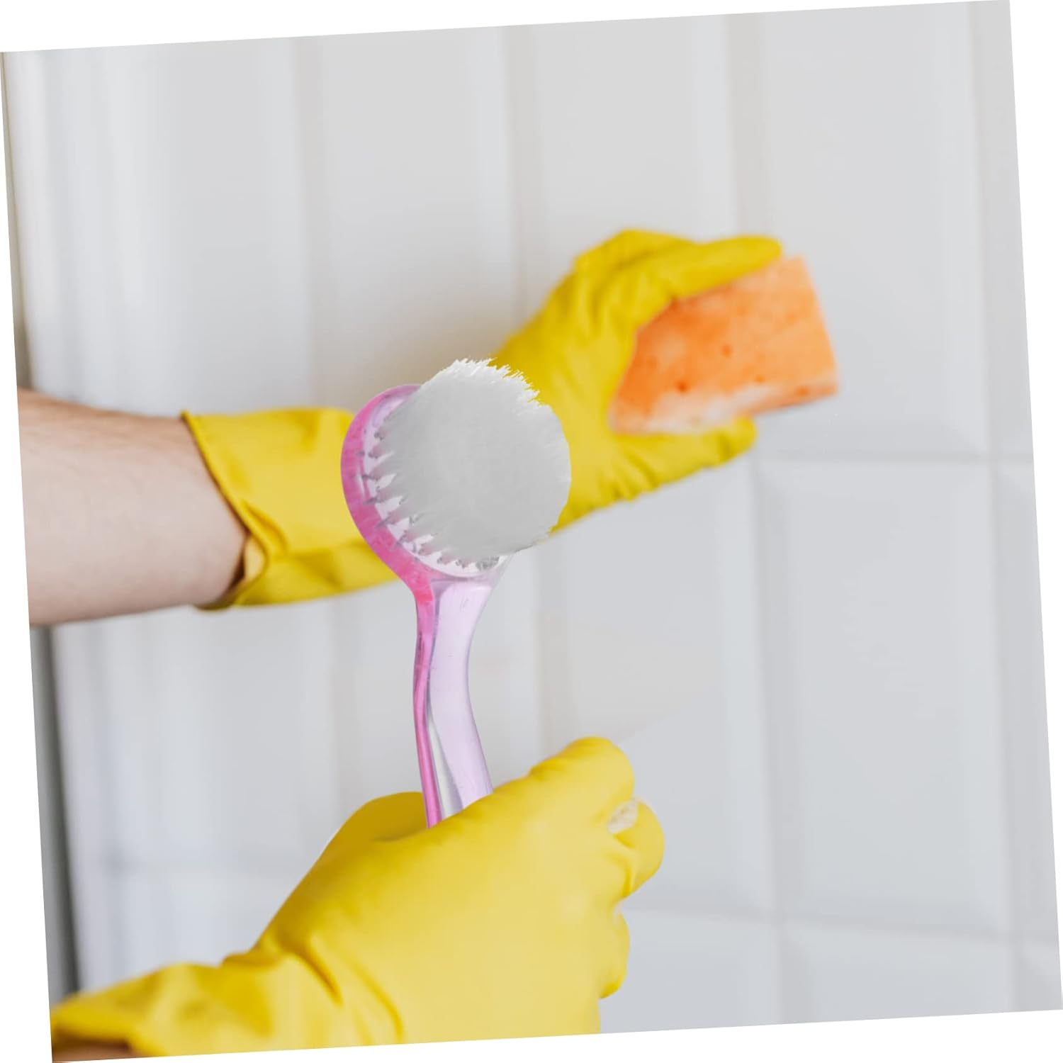 NIYANGLE 4Pcs Long Handle Nail Brush Moderate Hard Bristles for Nail Care and Cleaning image number 3