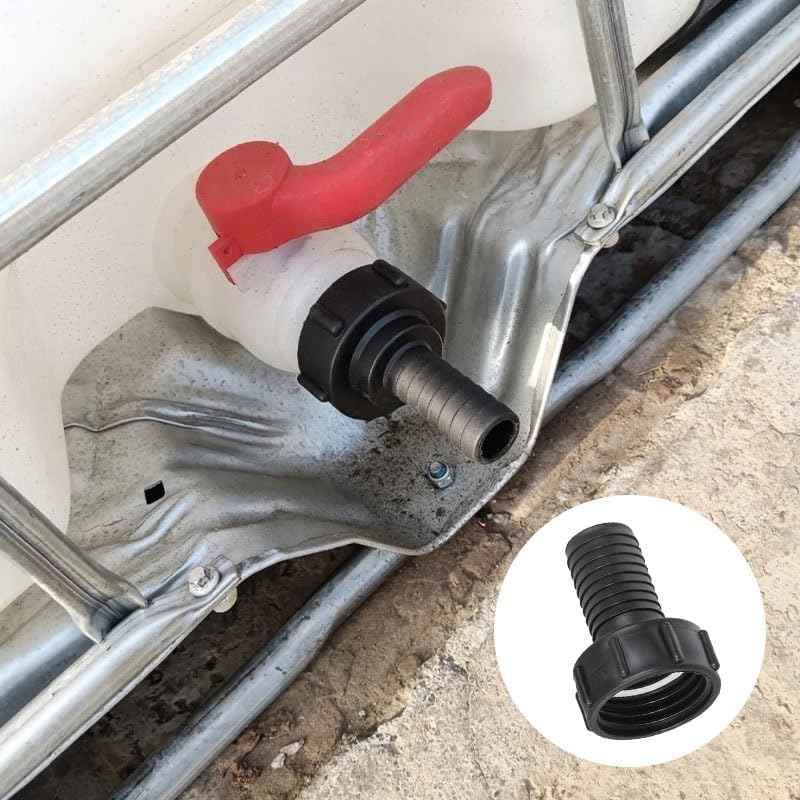 25Mm IBC Water Tank Fittings Black with Sealing Ring, Water Butt Water Tank Faucet Replacement Connector for Garden Hose Adapter Valve Parts image number 4