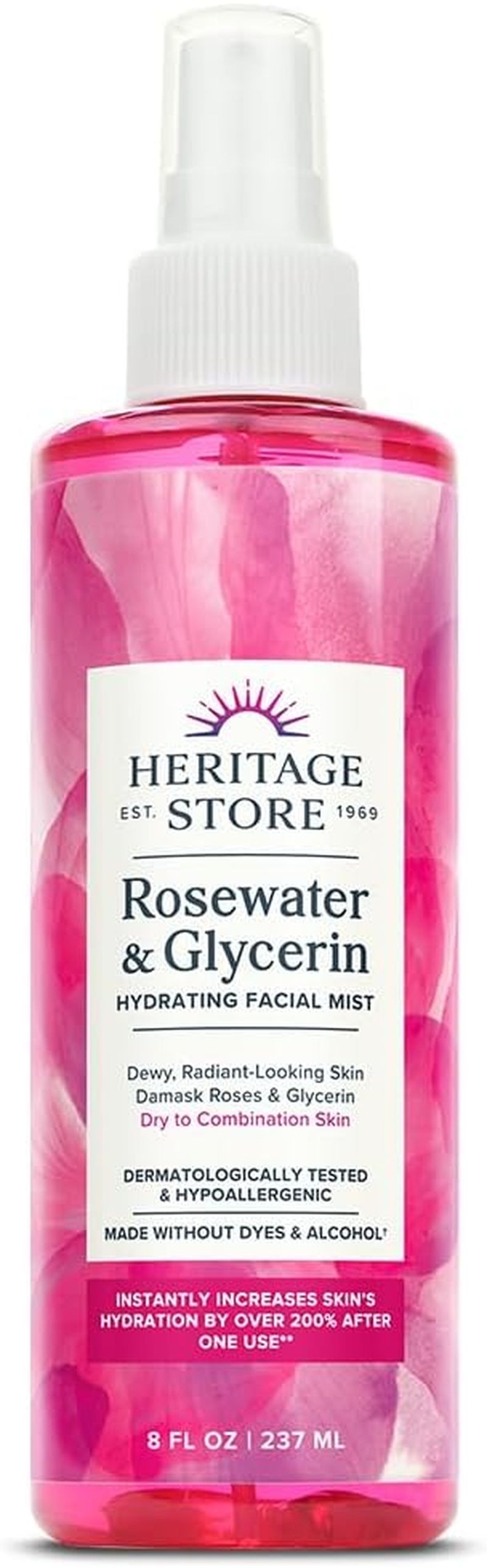 Heritage Store Rosewater & Glycerin, 8 Ounce