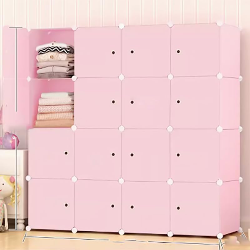 AUKO Fashion Macaron Color 6/8/12/16 Cubes Storage Cabinet Wardrobe Toy Book Shelve (Macaron Greeb 12 Cube) image number 2
