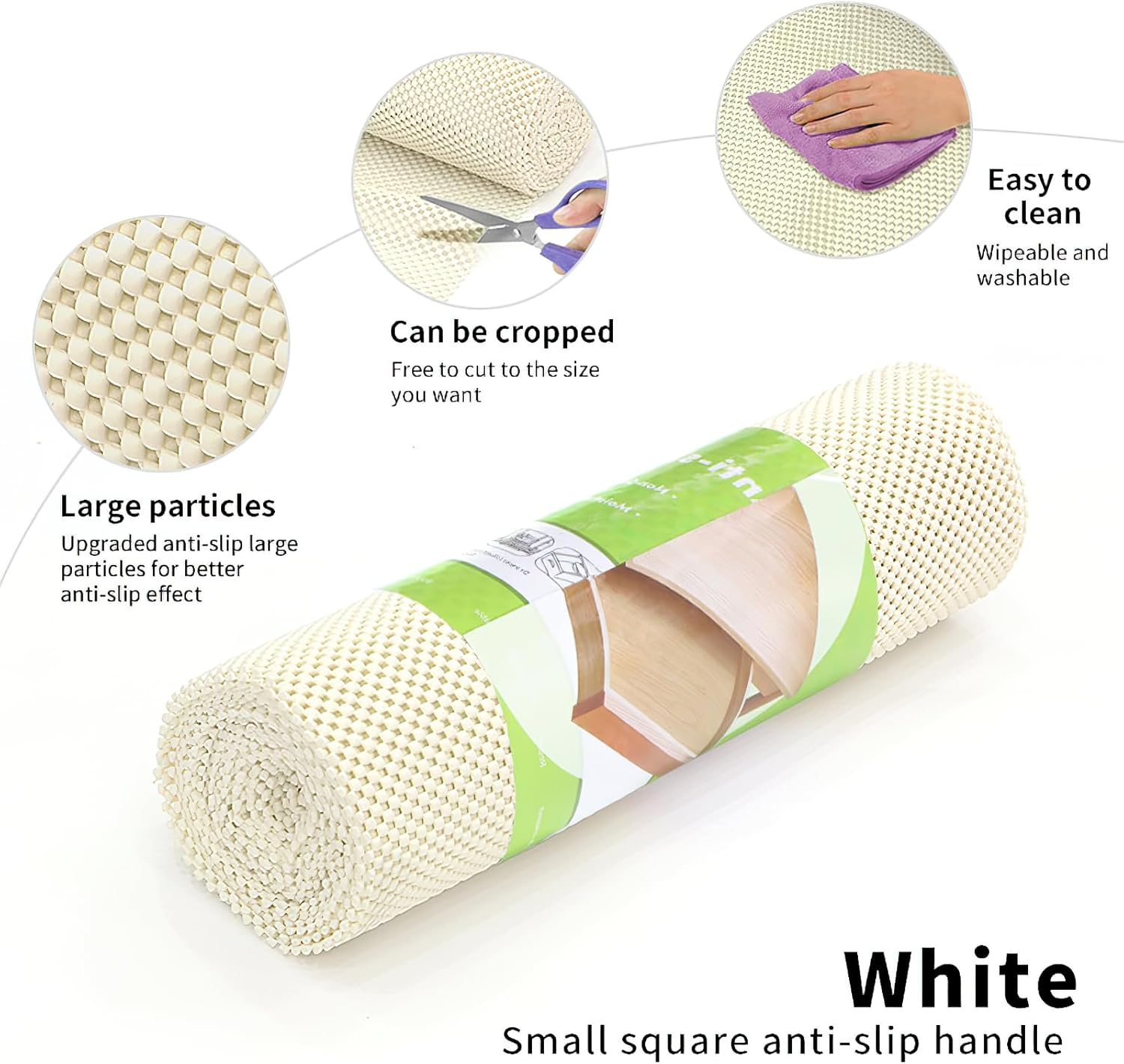 Cabinet Liner, Drawer Liner, Shelf Liners for Kitchen Cabinets,30Cm X 1.5M anti Slip and Durable, Suitable for Shelves, Cabinets, Storage Rooms, Kitchens, and Tables (White)