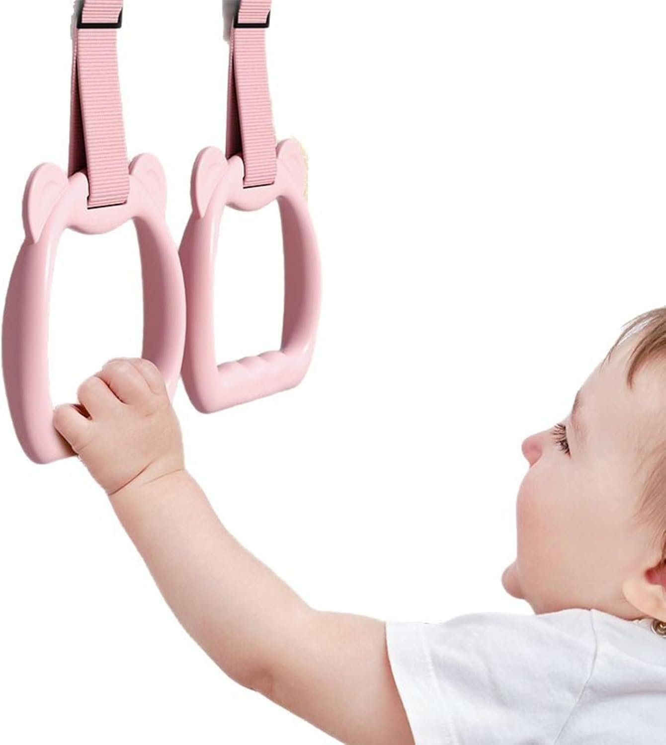 Crib Pull up Rings - Baby Crib Pull Rings,Toy Strap Handle Grip Cot Accessories for Boys Exercise Walking Practice Yard Play - Grey image number 5
