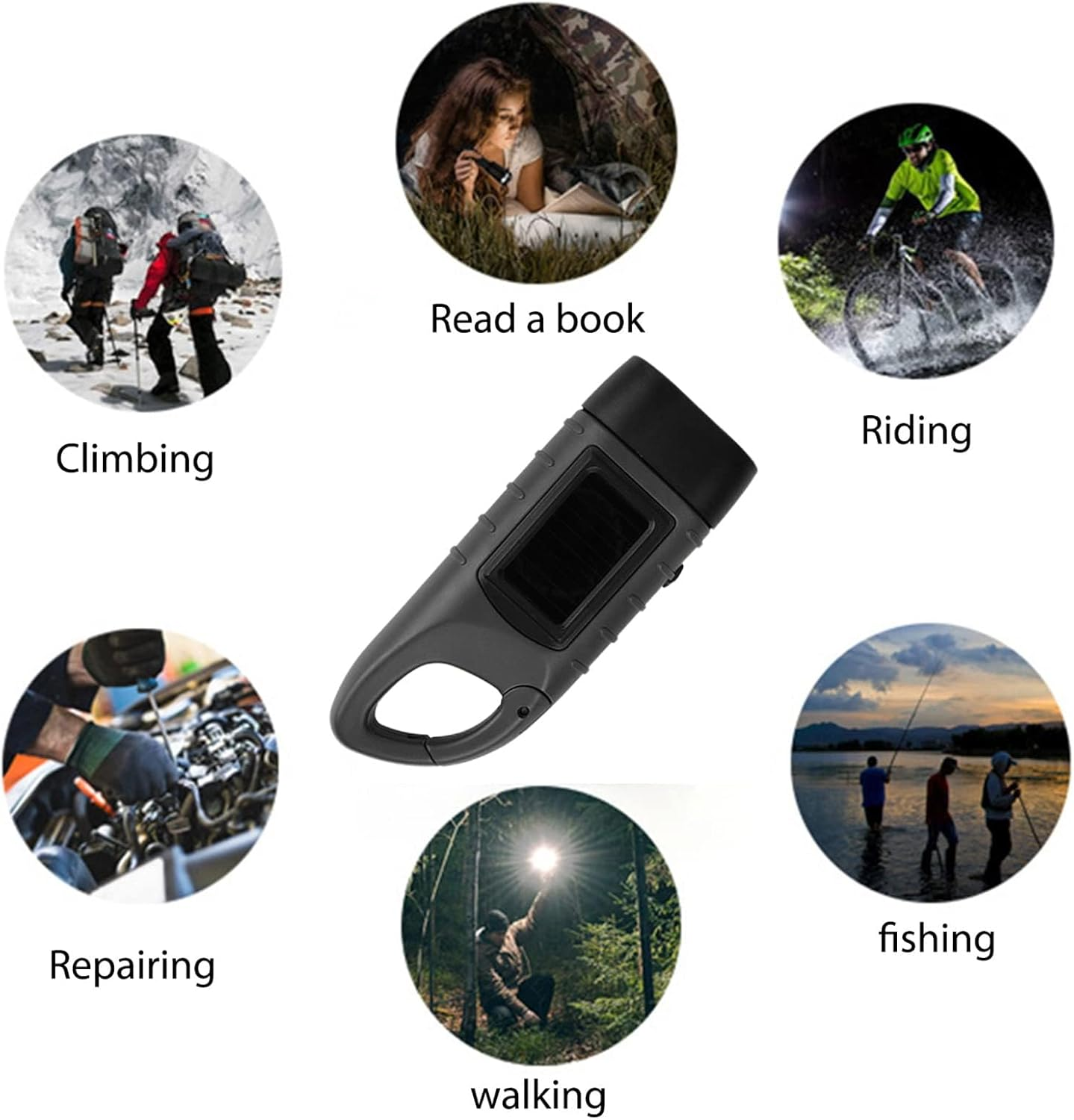 Hand Crank Torch, Rechargeable LED Flashlight 2Pcs Solar LED Flashlight Hand Crank Torch Waterproof Emergency Light Outdoor Portable Camping (2 Pieces, Yellow)