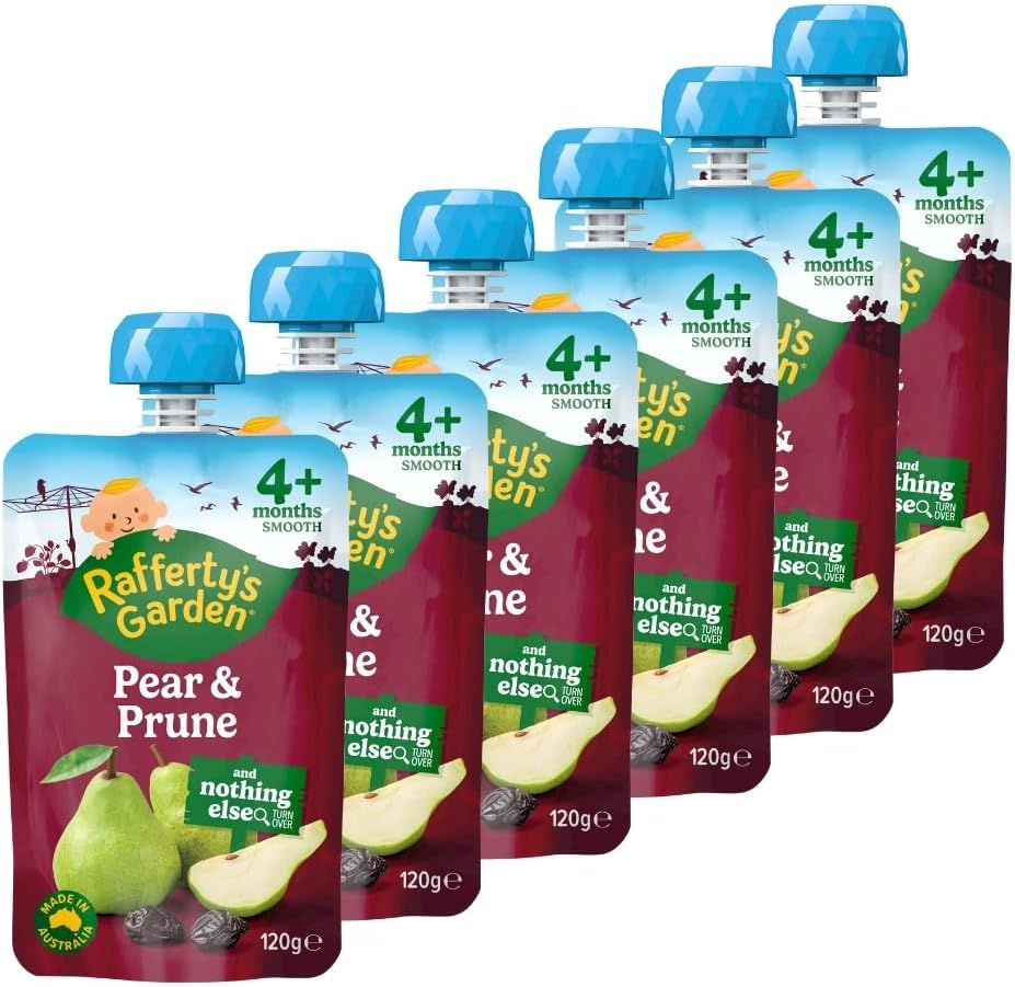 Rafferty'S Garden Pear and Prune Baby Food Pouch 4+ Months, 120G (Case of 6) image number 2