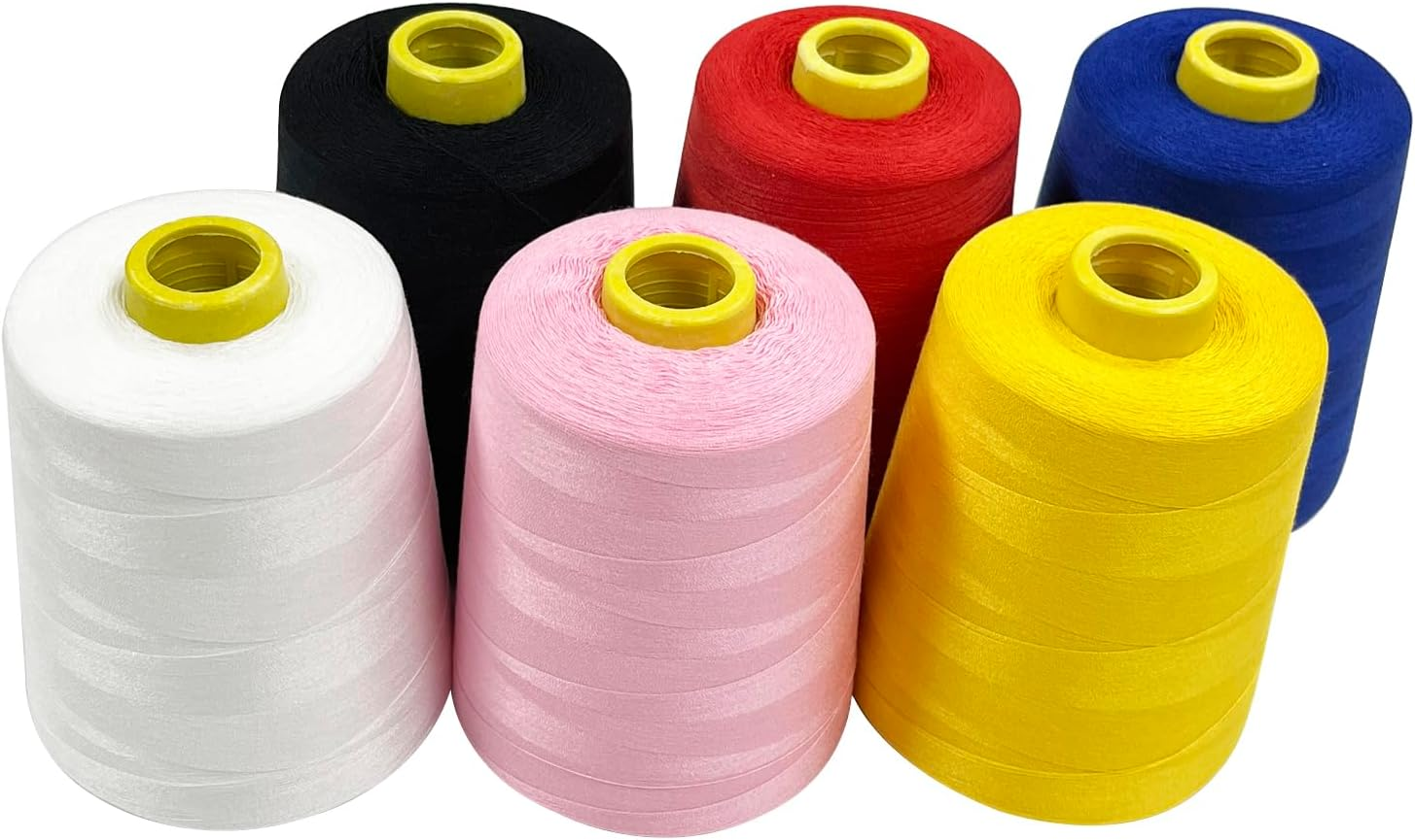 Polyester Sewing Thread, All-Purpose Sewing Machine Thread, 8000 Yards /7315.2 M 40S/2 Premium Quality Thread(White) - Pink image number 2