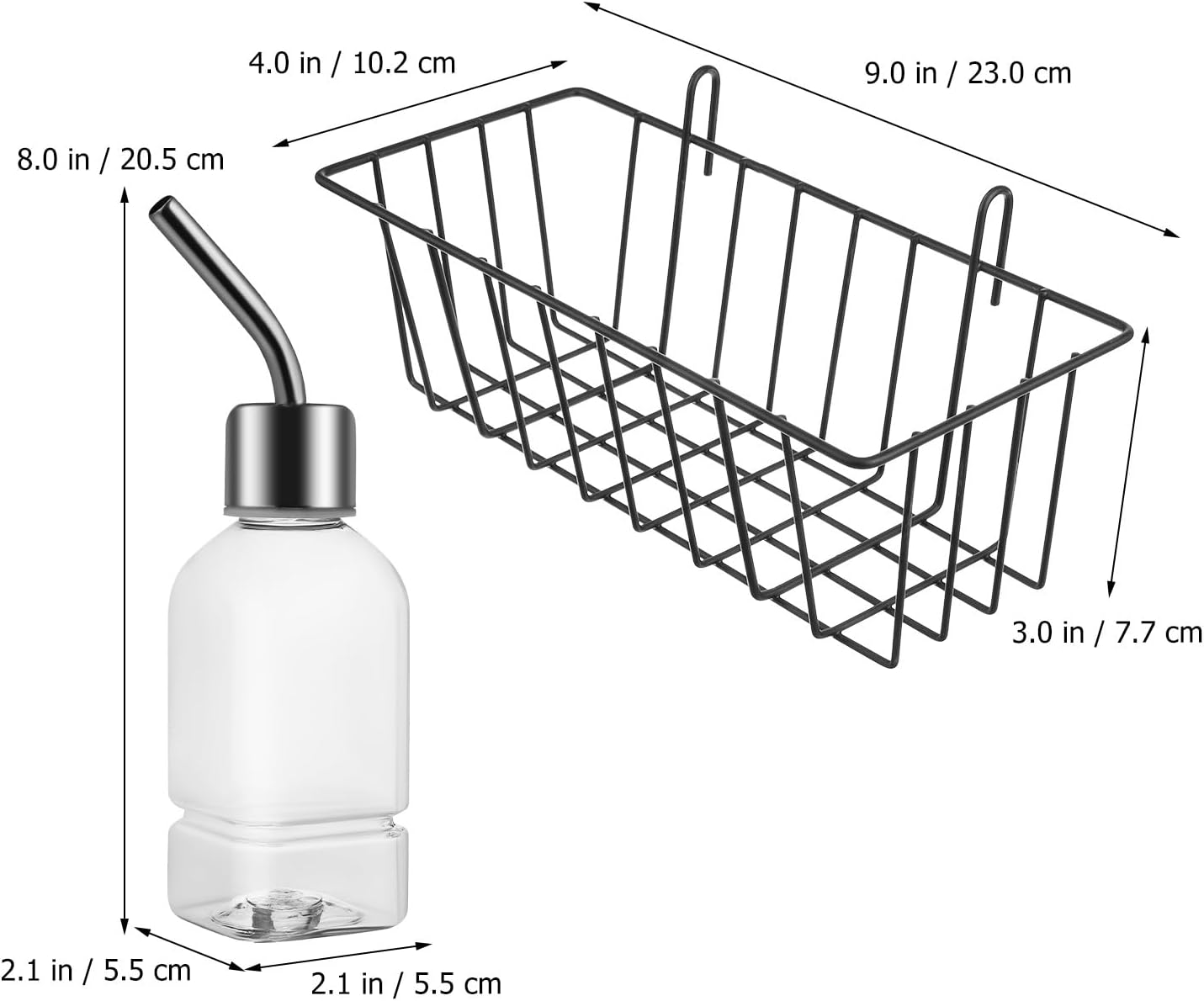 POPETPOP Rabbit Hay Feeder 2 Pieces Hanging Hay Holder Made of Metal with 2 Pieces Small Animal Water Bottles Robust Hay Holder with Frame for Guinea Pigs Rabbits Chinchilla image number 3