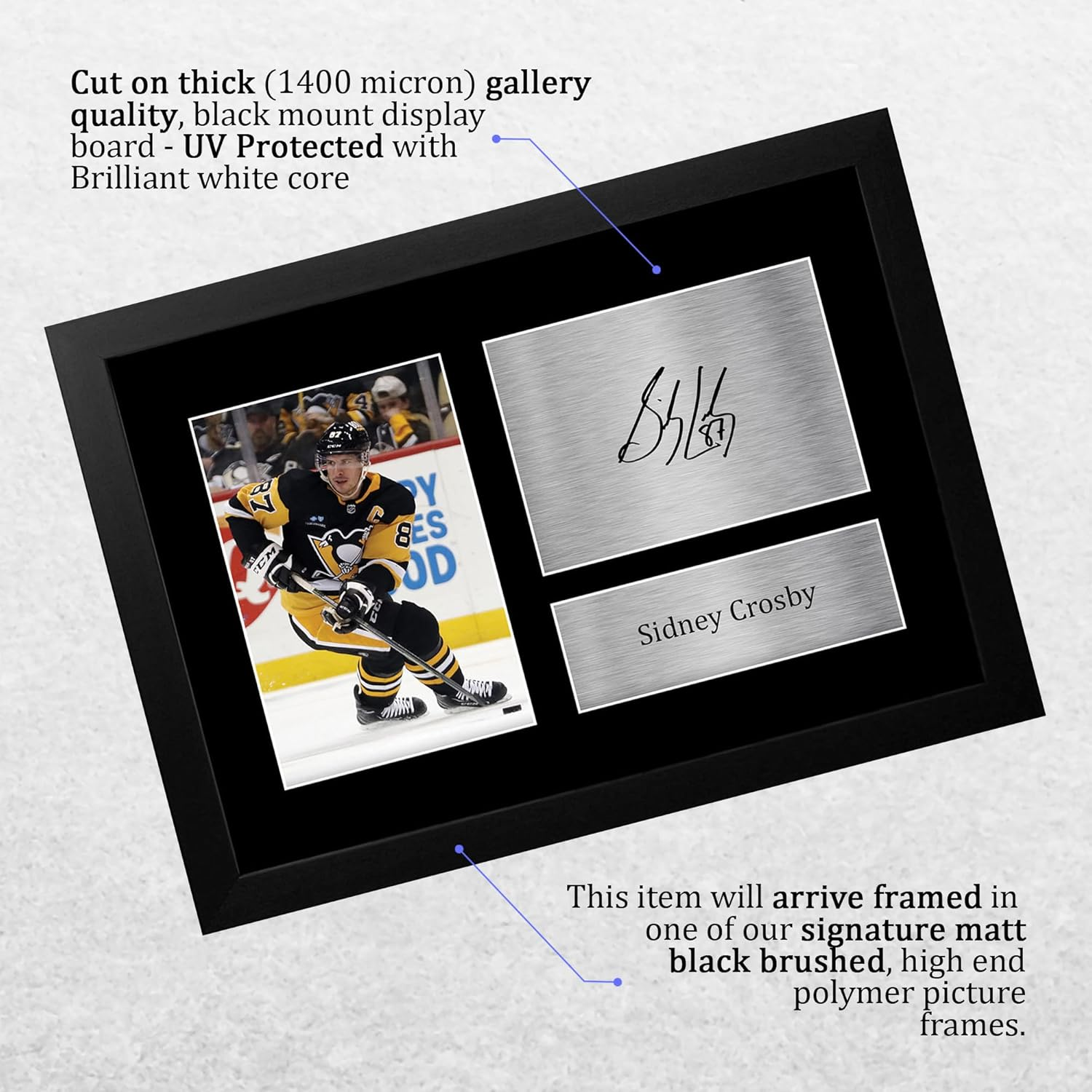 HWC Trading Sidney Crosby Pittsburgh Penguins Gifts Printed Signed Autograph Picture for Ice Hockey Fans - A4 Framed - (Framed) Sidney Crosby image number 3