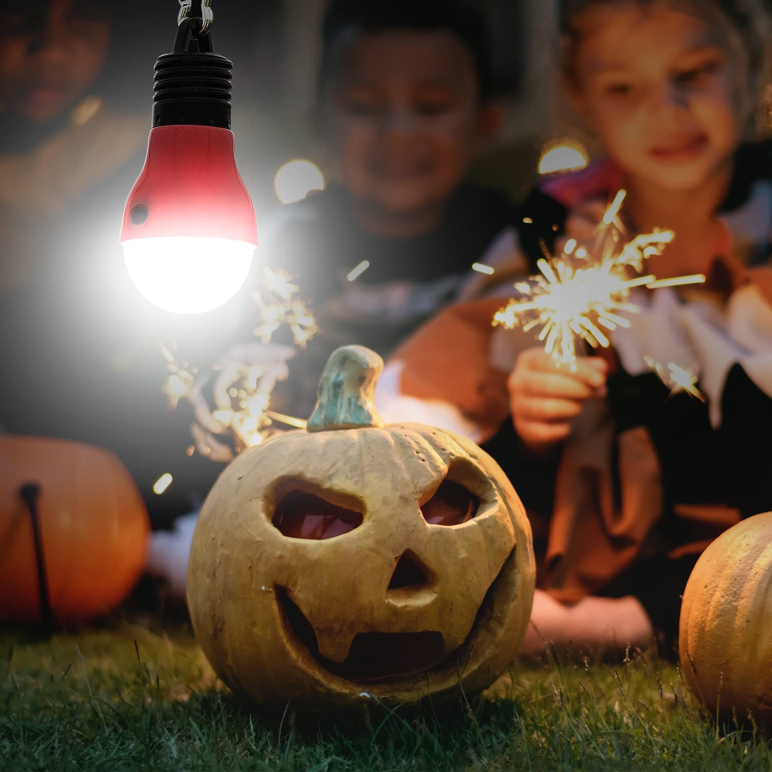 Everbrite Camping Lights 3-Pack Hanging Lantern LED Portable Bulb Tent Lamp High Low Strobe 3 Modes Battery Powered Assorted Colors for Camping, Reading, Emergency Battery Included image number 6