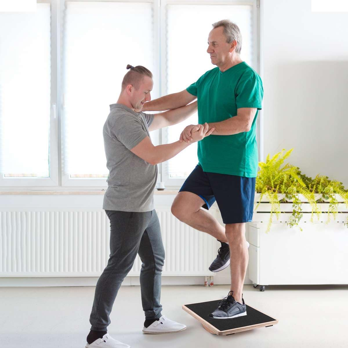 Wobble Board for Adults - Anti-Slip Balance Board for Physical Therapy, Standing Desk, Core Strength - Wooden Rocker Board image number 2