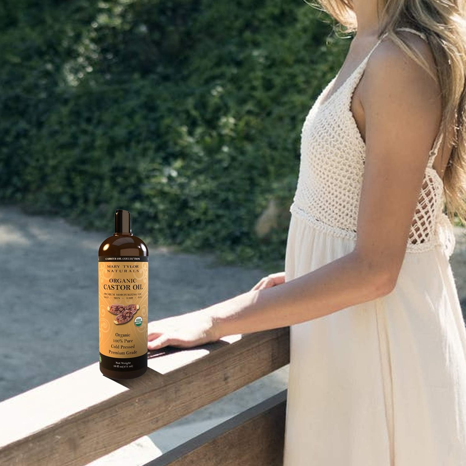 Organic Castor Oil (470Ml) USDA Certified, Cold Pressed, Hexane Free, 100% Pure, Amazing Moisturiser for Skin, Stimulates Growth for Hair, Eyelashes and Eyebrows By image number 3