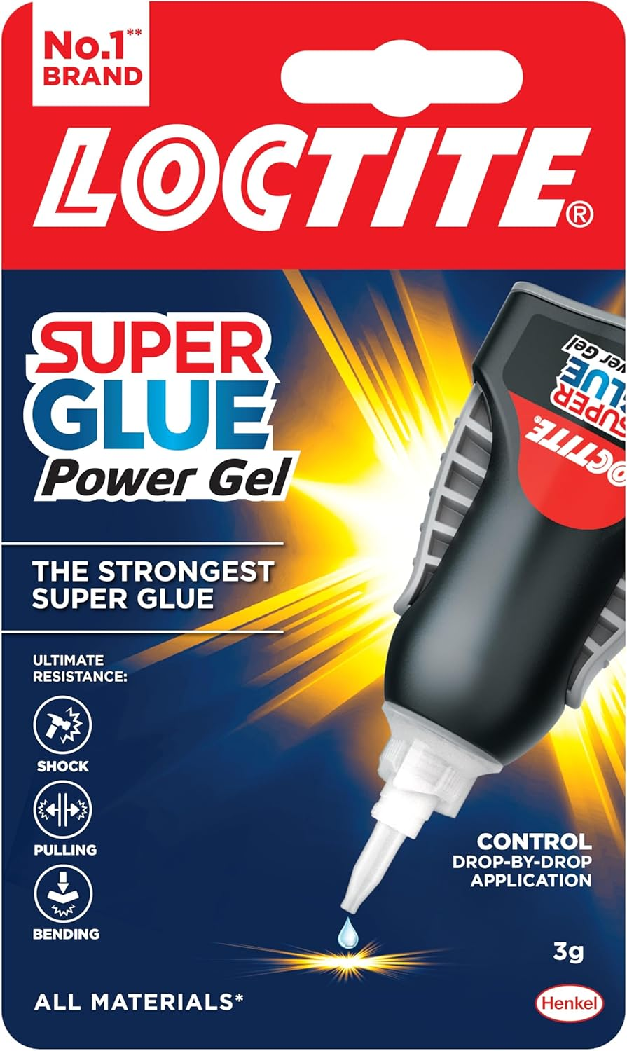 Loctite Super Glue Power Gel, Flexible Super Glue Gel, Superglue with Non-Drip Formula for Vertical Applications, Clear Glue with Precise Nozzle, 1 X 4G