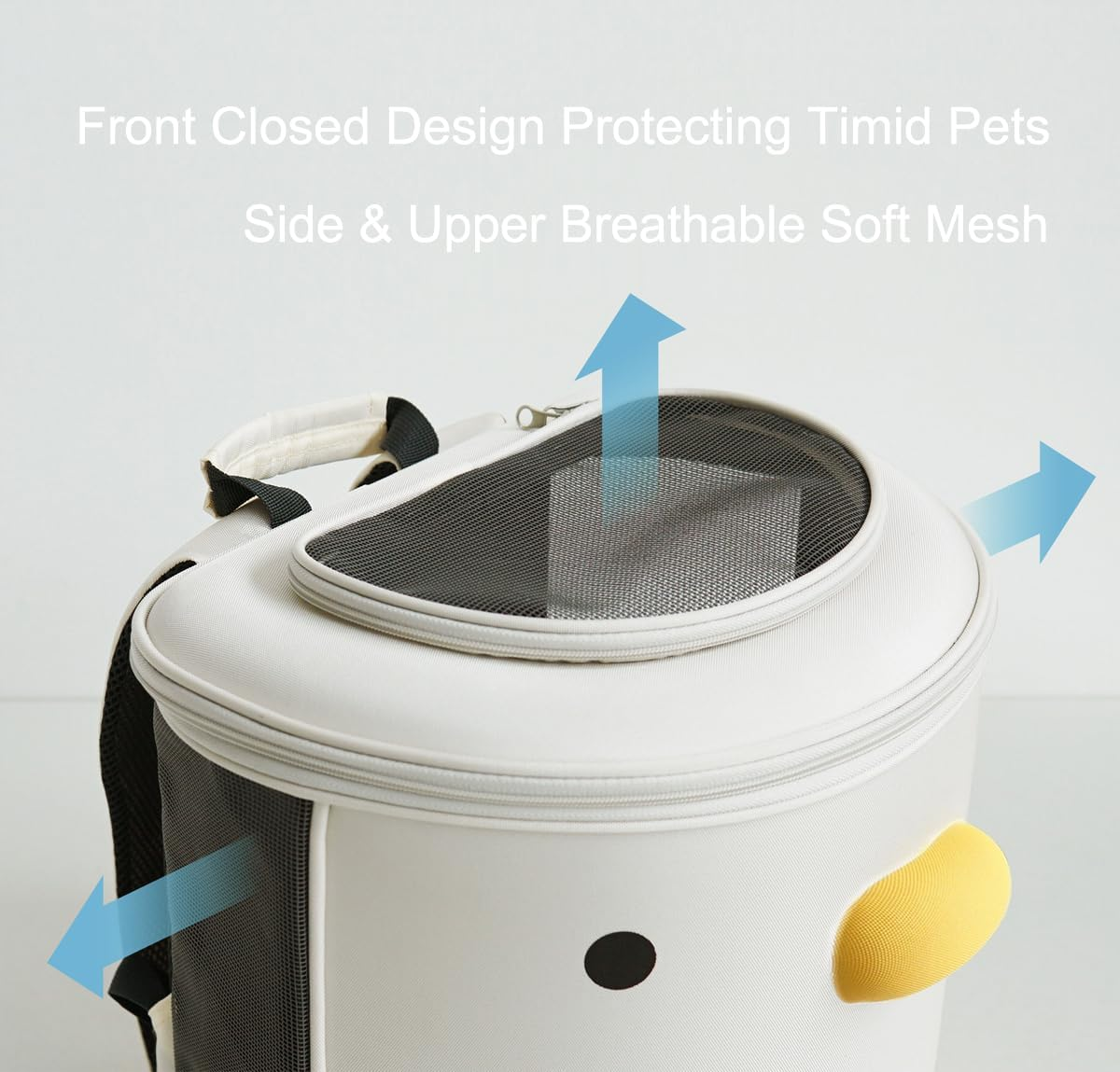 PURROOM Cat Backpack Carrier, Pet Backpacks for Carrying Small Dogs, Comprehensive Protection of Pet Privacy Carrier, Upper Cover & Side Ventilation Soft Mesh. Used for Travel, Car, Outdoor.