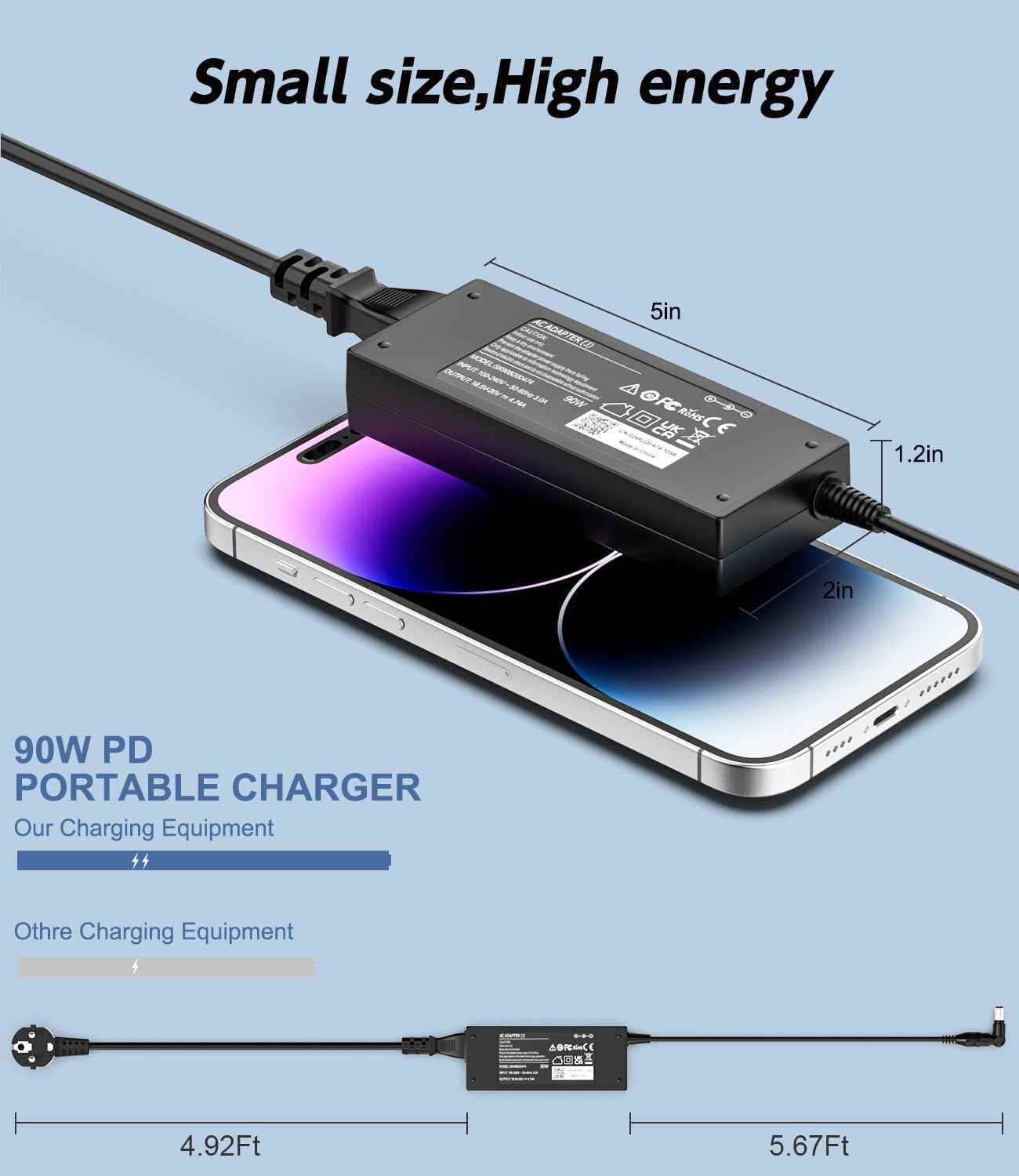 90W Universal Laptop Charger 19V 19.5V 20V Power Adapter Compatible with HP Stream ASUS Vivobook Ideapad Dell Latitude Acer Aspire Samsung Power Cable with 16 Tips image number 2