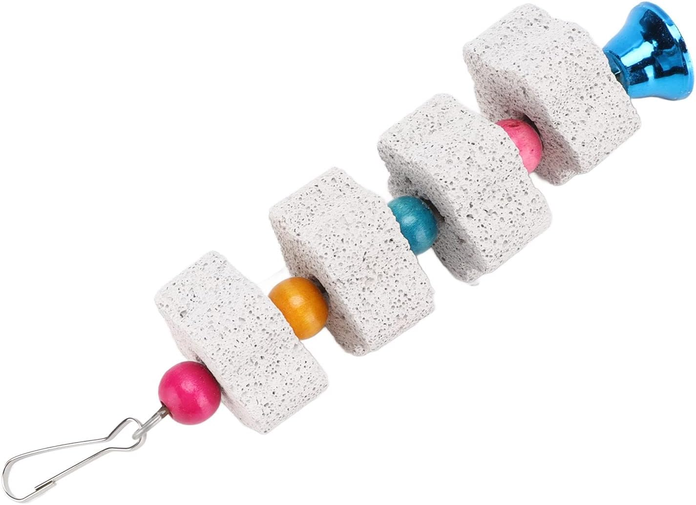 AKLOSIPY Bird Chewing Toys for Small Birds, Hamsters - S Beak Grinding with F Bell & Mineral Block, Ideal for Cockatiels, Budgies, Parakeets image number 1