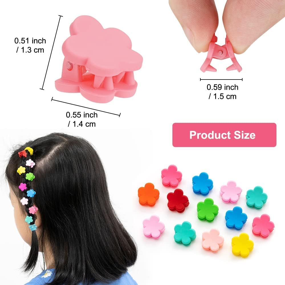 Pack of 50 Children'S Hair Clips, Flower Hair Clips, Girls, Flower Hair Clips, Small Flower Hair Clips, Hair Claws, Small Hair Clips for Baby, Toddler, Girls (Random Colours) image number 2