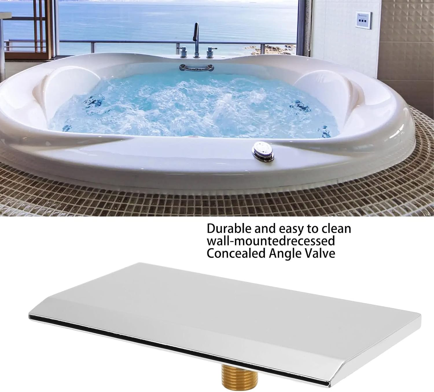 Pergar Pool Waterfall Fountain, Wall Mounted Waterfall Outlet Nozzle, G1/2 External Thread, Silver image number 4