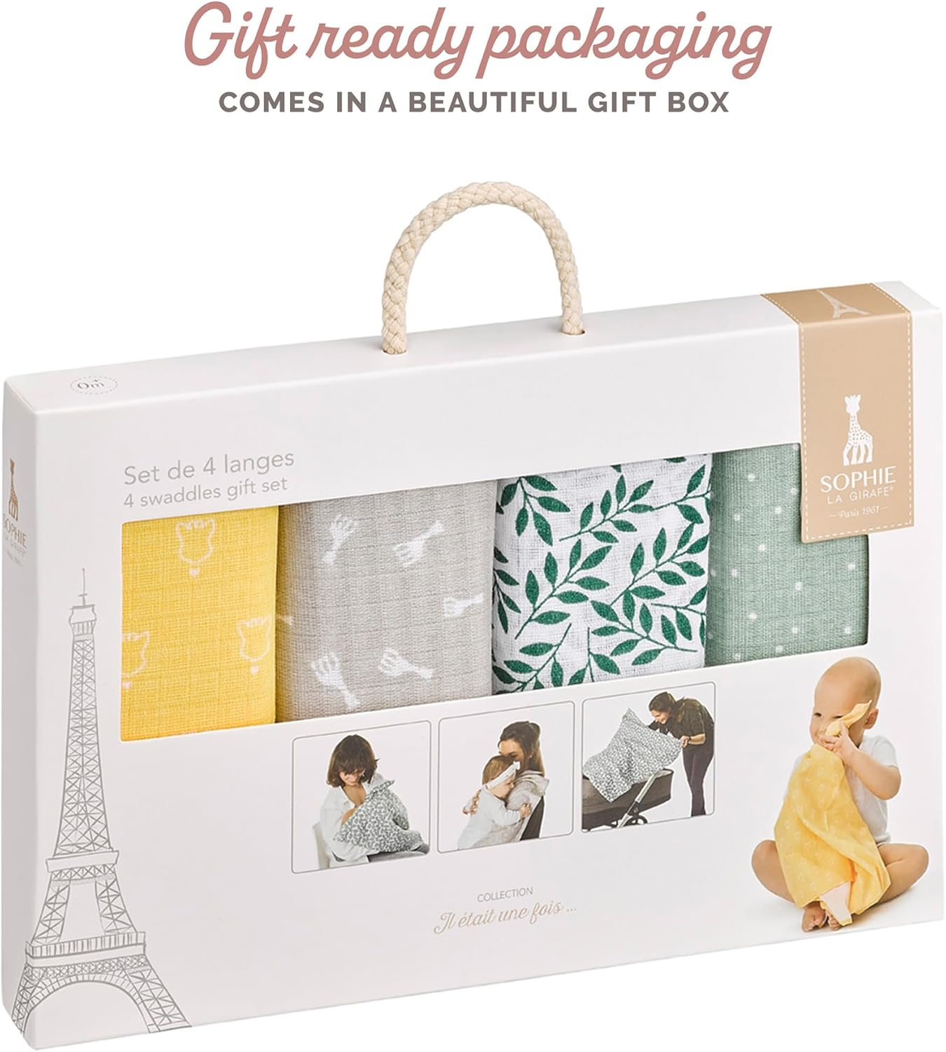 Set of 4 Coloured Muslin Cloths image number 3