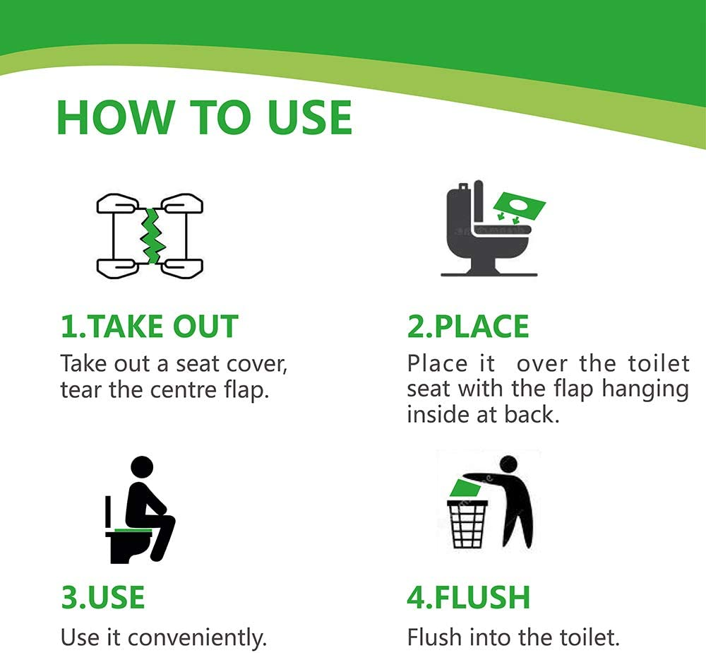 Disposable Toilet Seat Cover Toilet Paper Potty Training Daily Use Travel Size, Eco-Friendly Bio-Degradable Flushable Paper, Toilet Seat for Kids, Toddlers and Adults 5 Packs/50 Counts image number 4