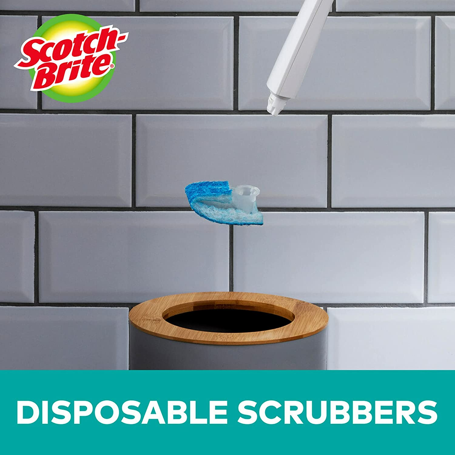 Scotch-Brite Disposable Toilet Scrubber Starter Kit &ndash; Includes 1-Handle with Storage Caddy and 5 Disposable Refills image number 1