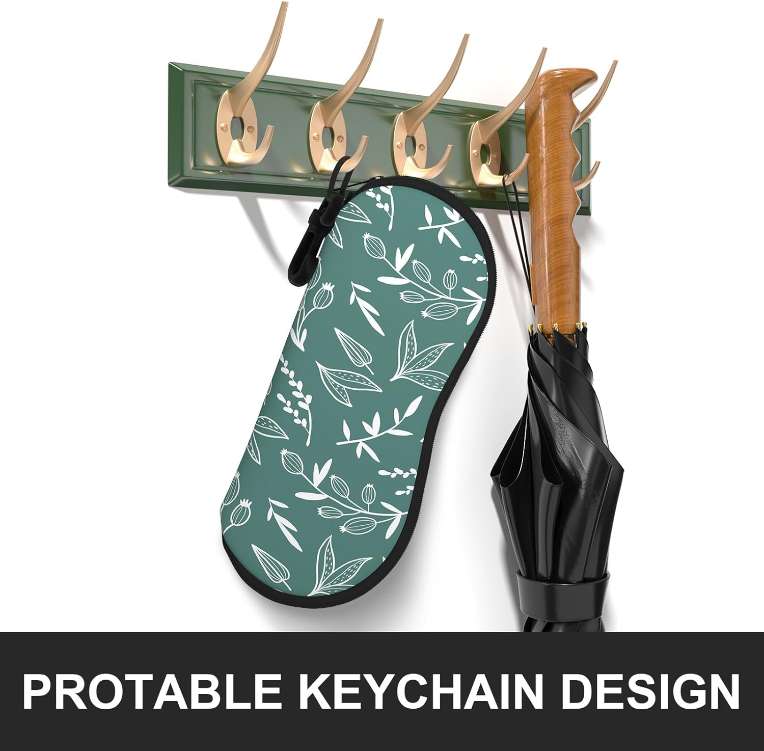 NPOOYI Sunglasses Soft Case, Ultra Light Portable Neoprene Zipper Glasses Case, Eyeglass Case with Carabiner for Men Women image number 7