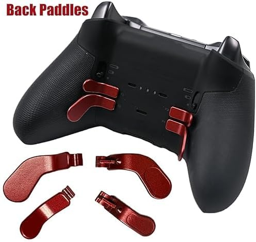 4 Pcs Elite Controller Paddles for Xbox Elite Controller Series 2,Metallic Interchangeable Paddles Hair Trigger Locks Replacement Parts for Xbox Elite Series 2 Core(Dull Red)