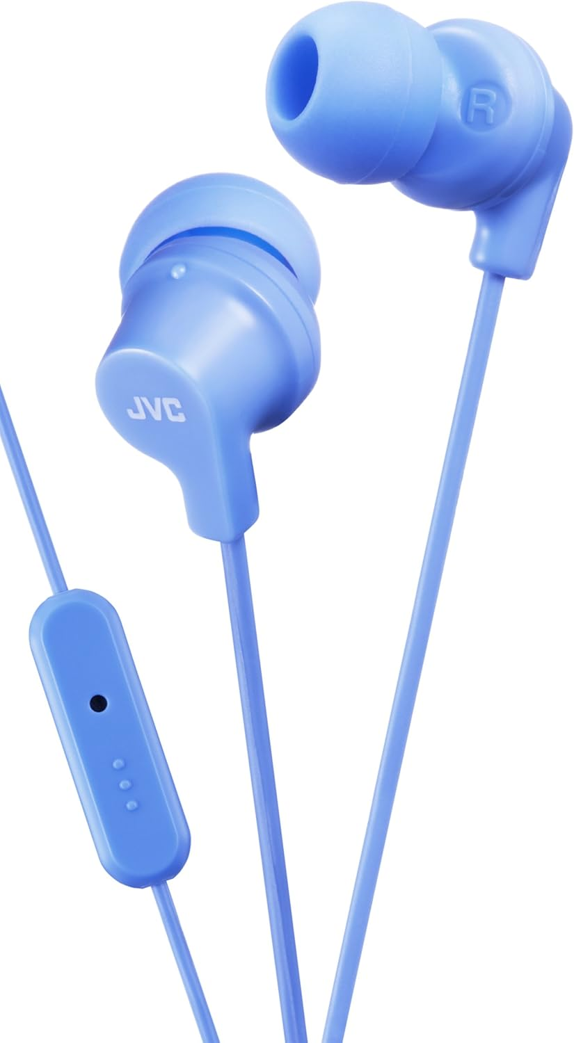 JVC in Ear Headphones Sweat Proof Earphones with Built-In Remote and Mic for Call Handling, White