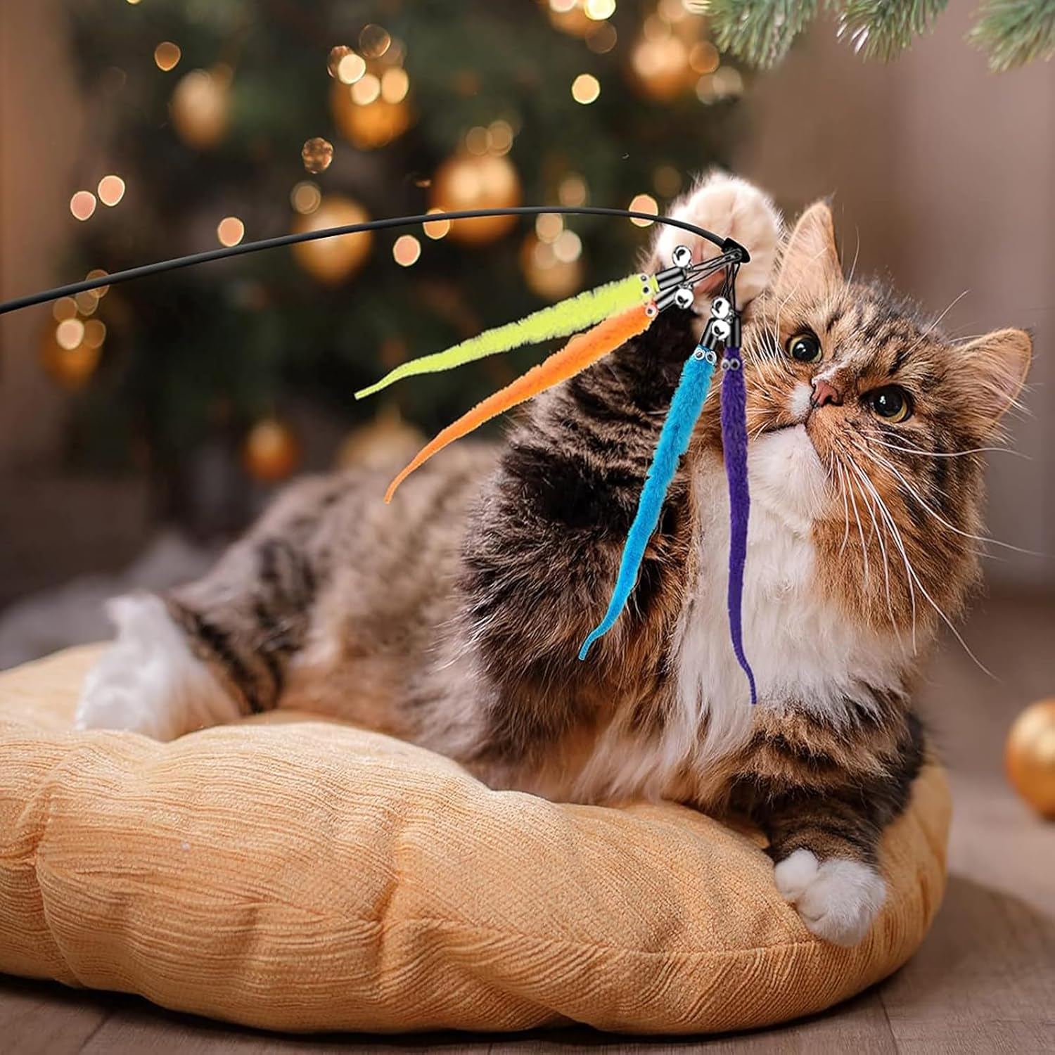 Cat Toys for Cats, Feathers for Cats, Interactive Toys for Cats, Magic Wand Replacement Accessories, Pack of 12 image number 1