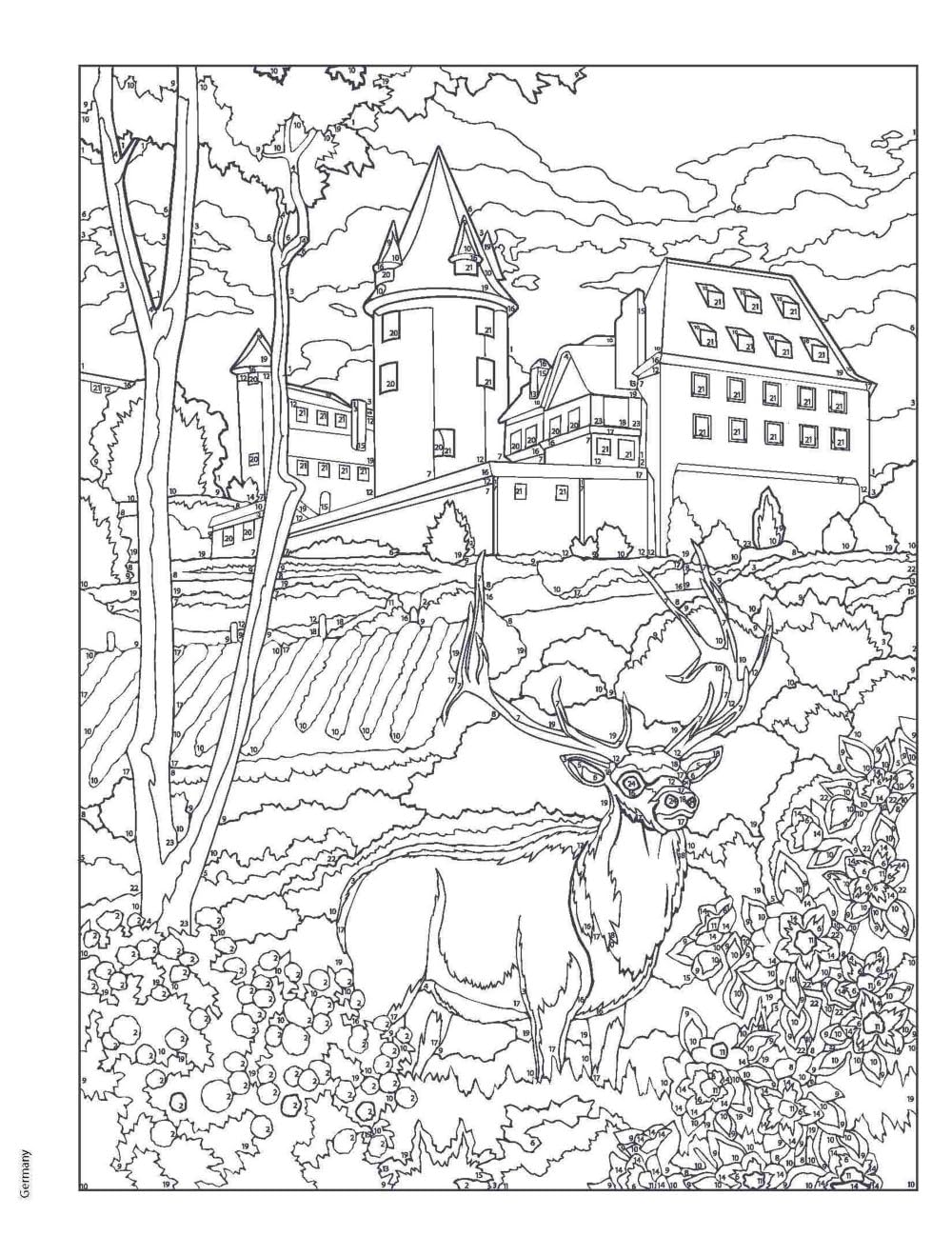 Creative Haven around the World Color by Number image number 2