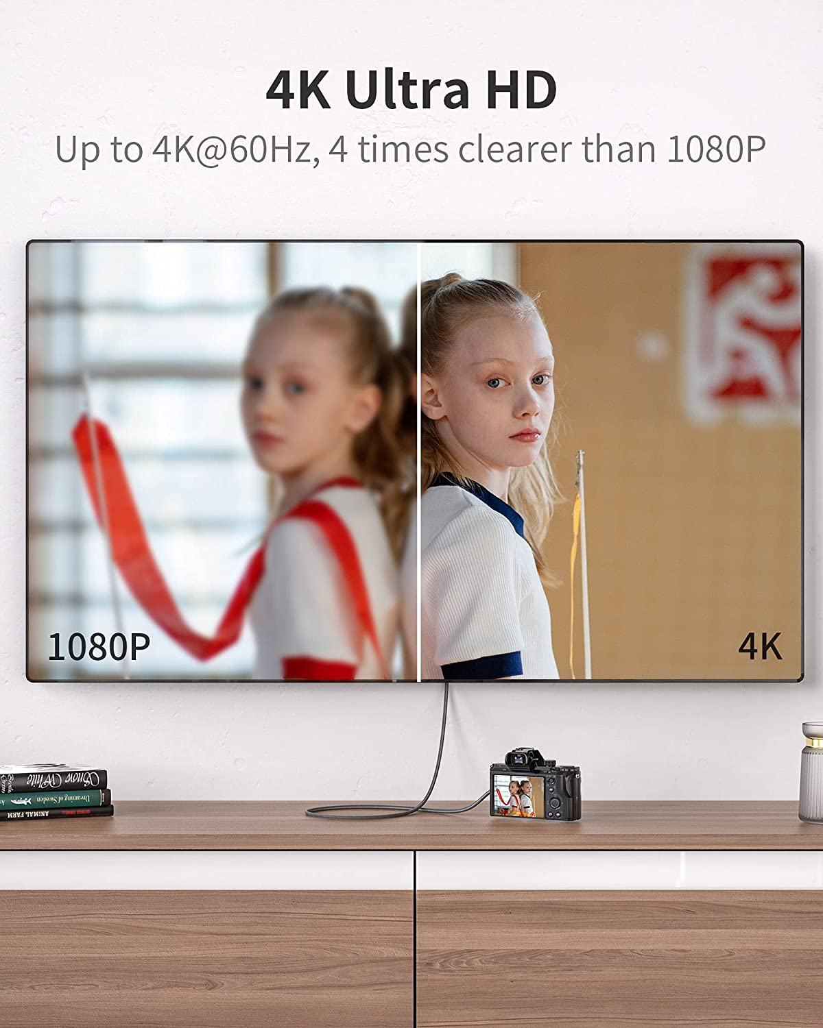 Silkland Micro HDMI to HDMI Cable 0.3M, [Gold Plated, Sturdy Aluminum] Supports 4K@60Hz, HDR, Ethernet, ARC, Compatible with Raspberry Pi 4, Gopro Hero 3/4/5/6/7, Cam Link 4K, A6400 A6000 Camera image number 3