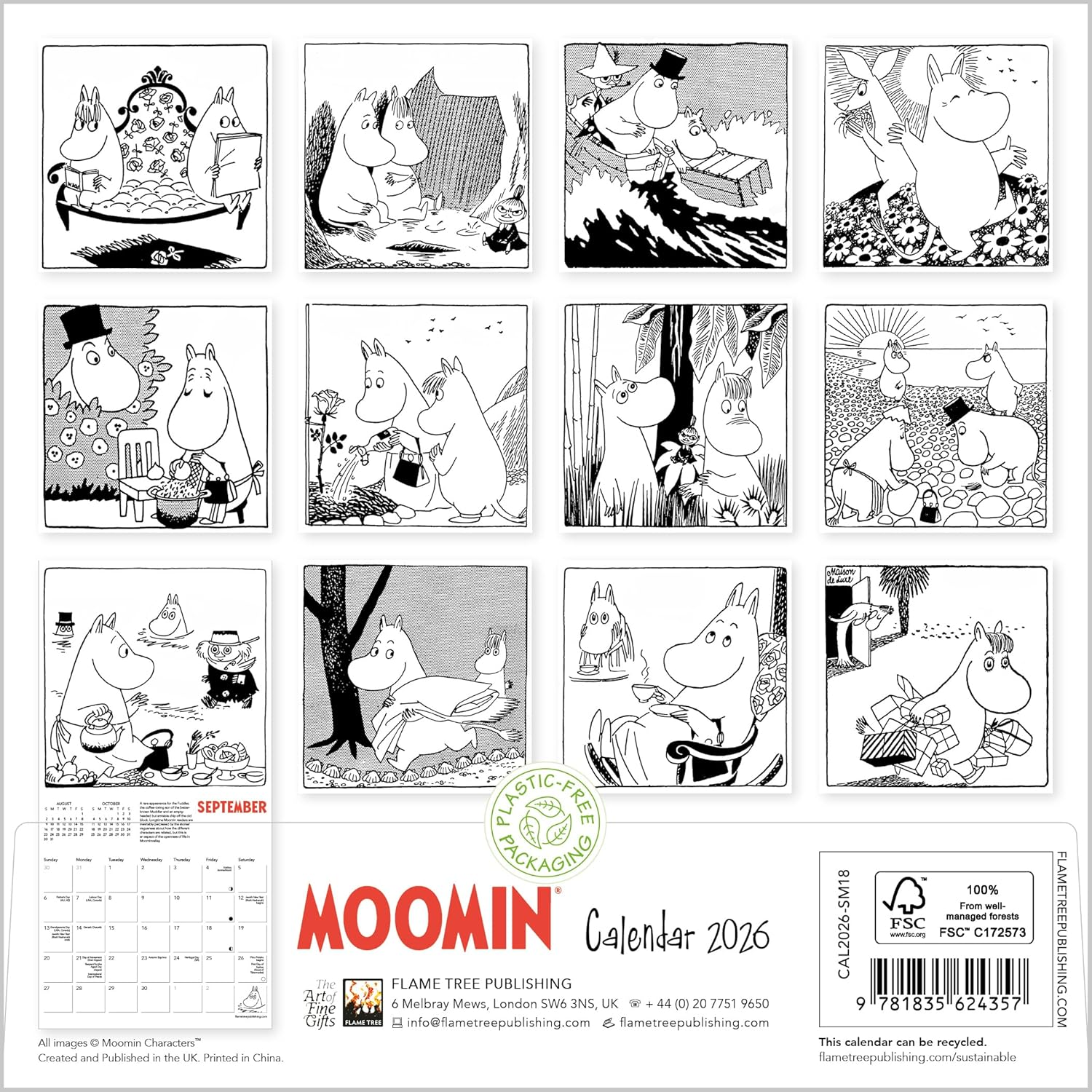 Moomin Mini Wall Calendar 2026 (Art Calendar) image number 1