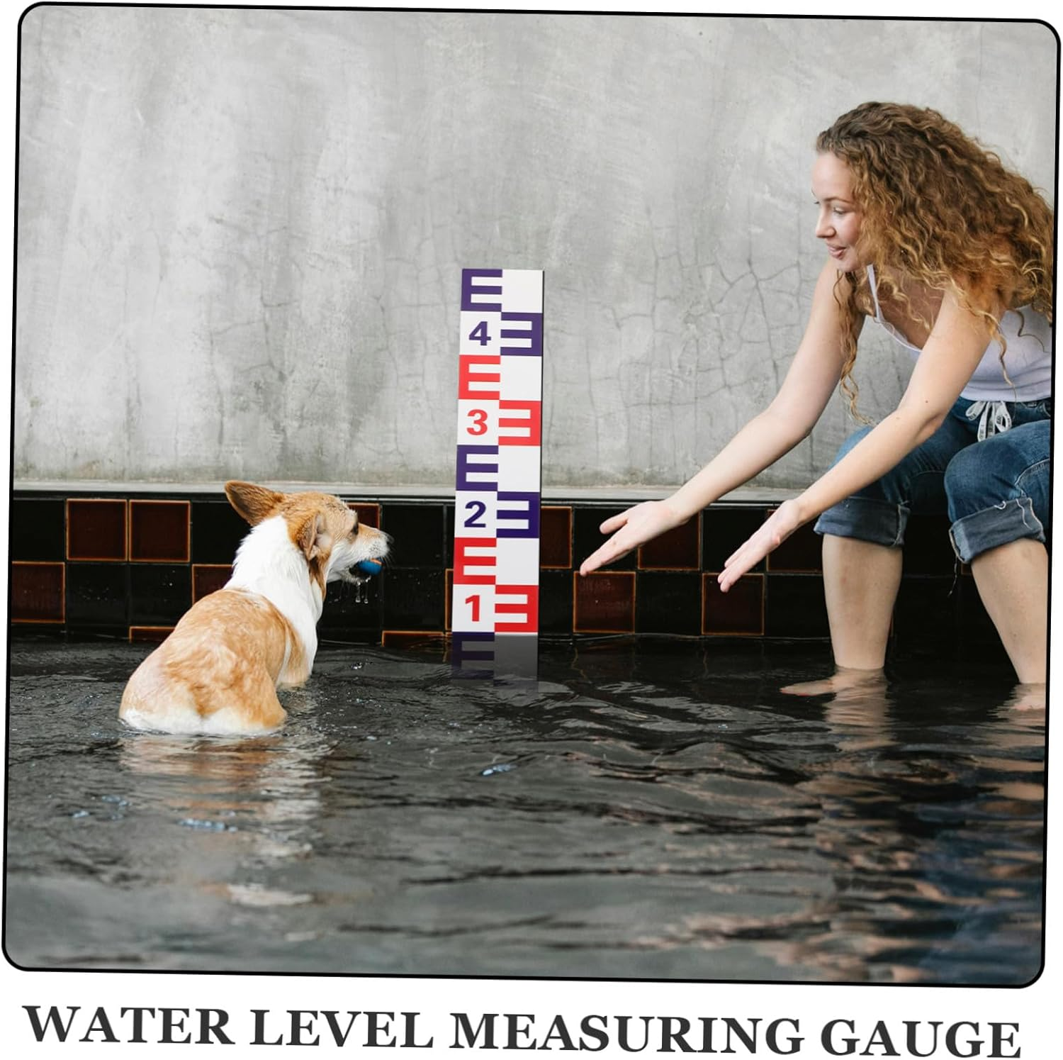 Toyvian Reflective Water Level Measuring Sticker Corrosion-Resistant Pool Depth Indicator Self-Adhesive Aluminum Panel for Accurate Night Visibility image number 6