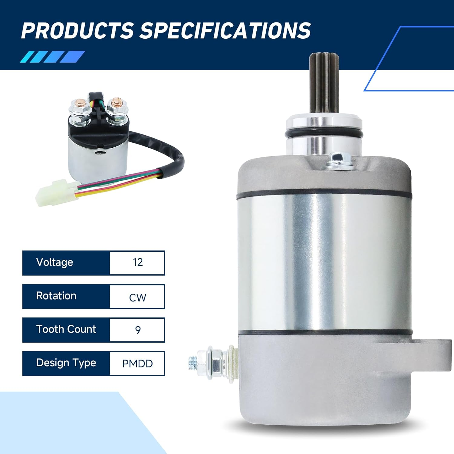 Starter New for Honda 350 Fourtrax Rancher TRX350 TRX TRX350FE TRX350FM TRX350TE TRX350TM 2000 2001 2002 2003 2004 2005 2006 18607 18607N 31200-HN5-671 31200-HN5-A81 31200-HN5-M01 SMU0215 41054038 image number 5