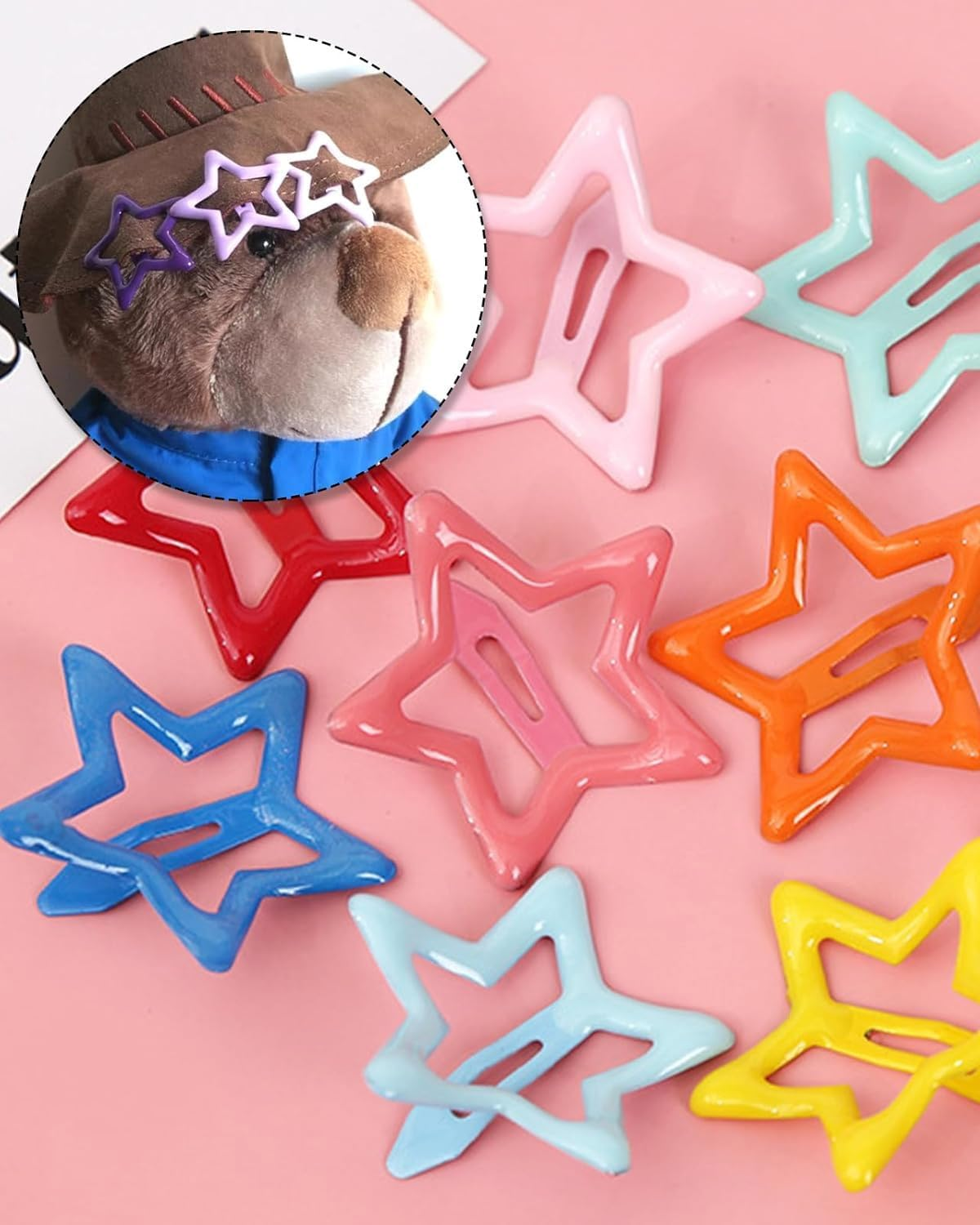 MYGLOAR 30 Pieces Hair Clips Hairdressing Supplies Barber Hair Clips Metal Star Hair Clips Star Hair Clips Multicolor Hair Clips Cute Headwear for Kids Girls image number 5